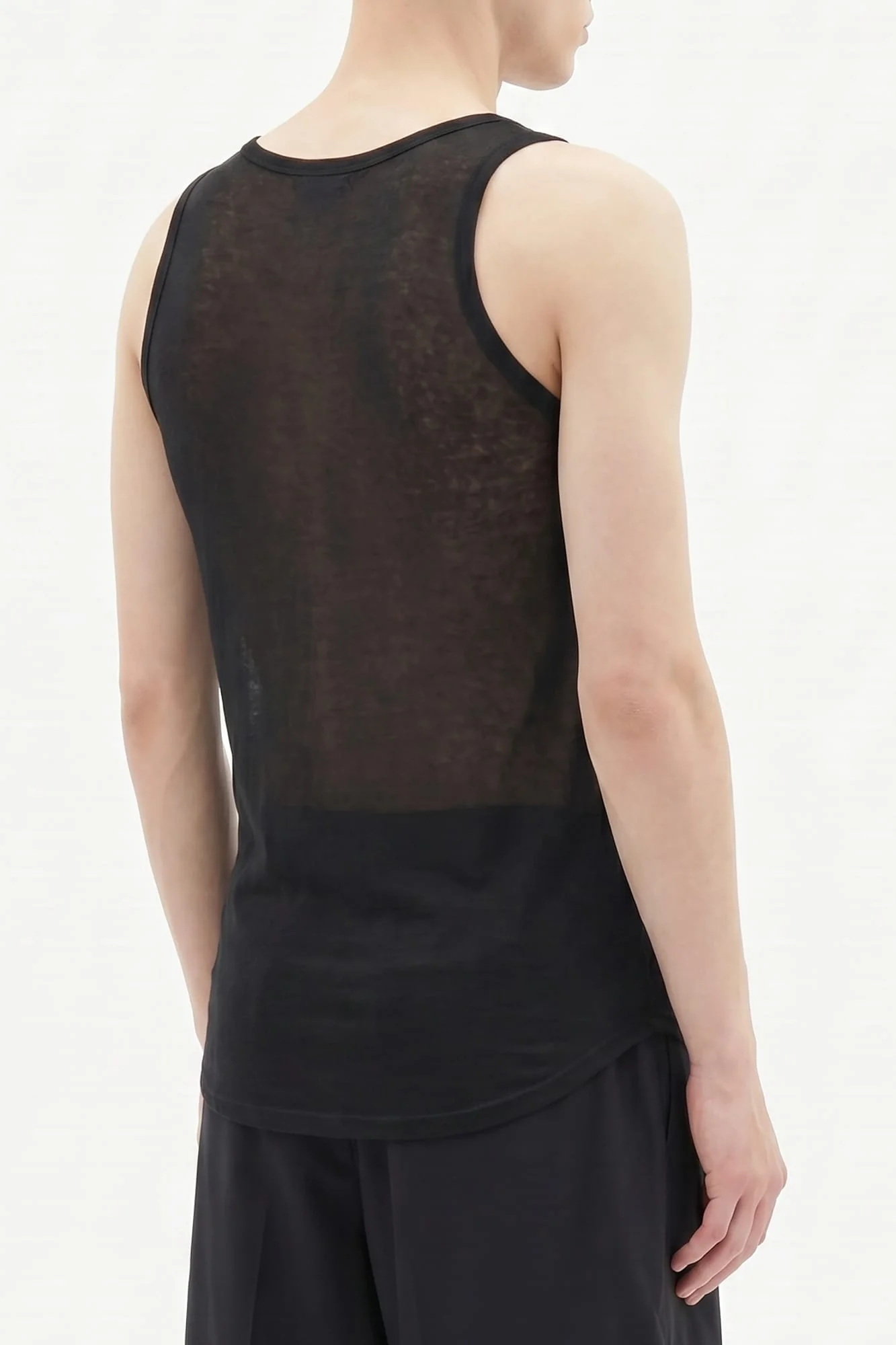Ann Demeulemeester Boris Wrinkled Cropped Tank In Black - Image 3