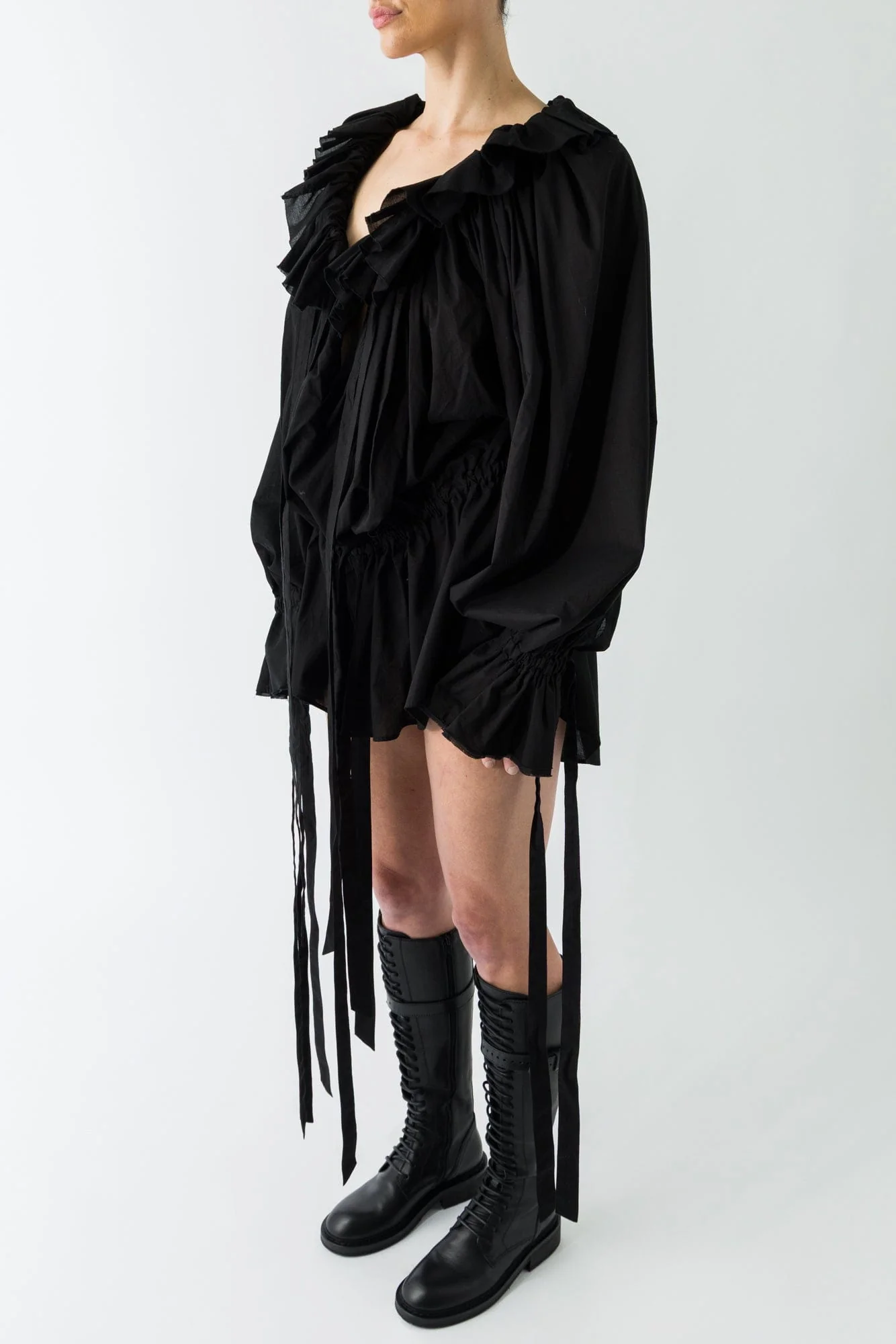 Ann Demeulemeester Bregje Ruffled Dress In Black - Image 2