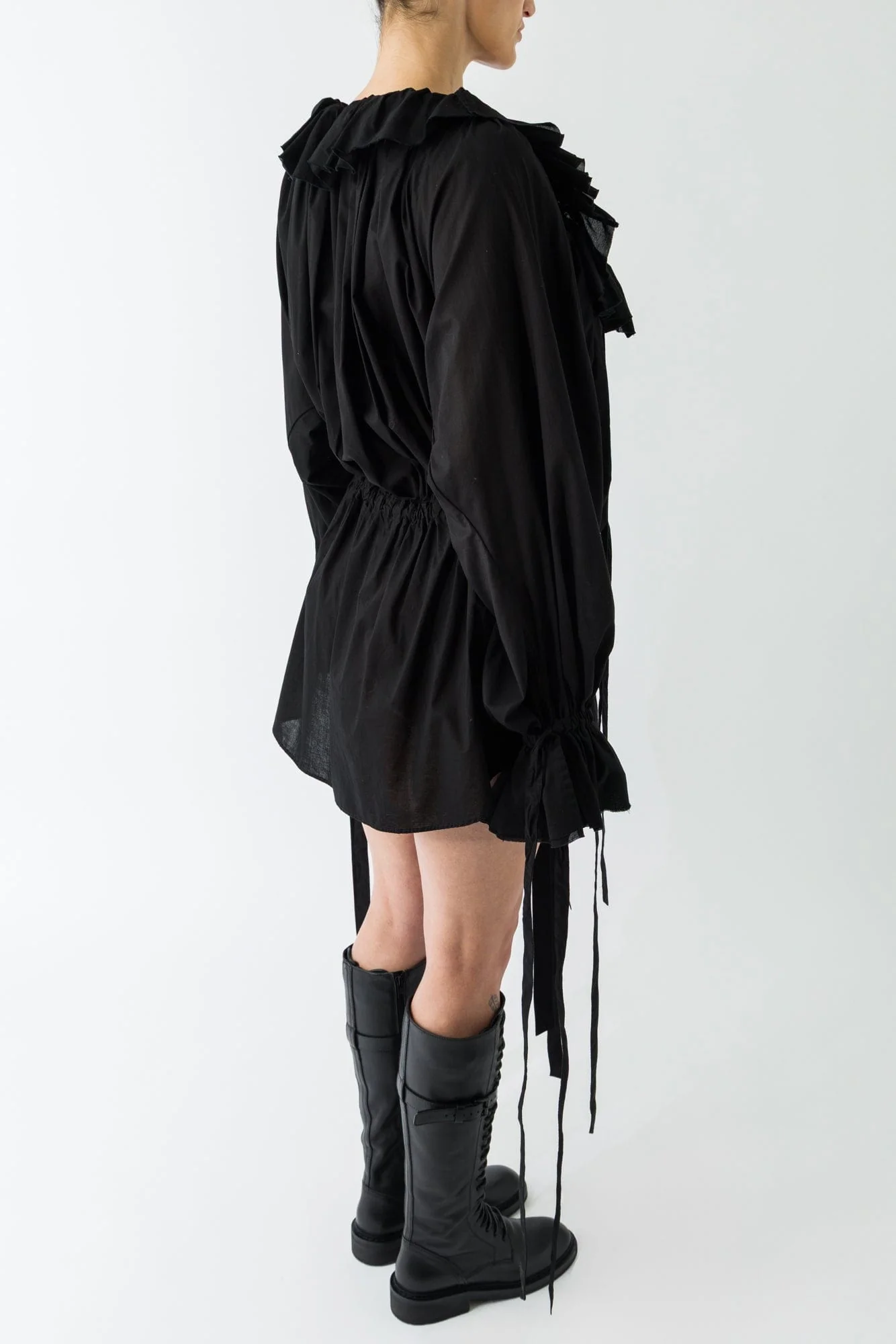 Ann Demeulemeester Bregje Ruffled Dress In Black - Image 3