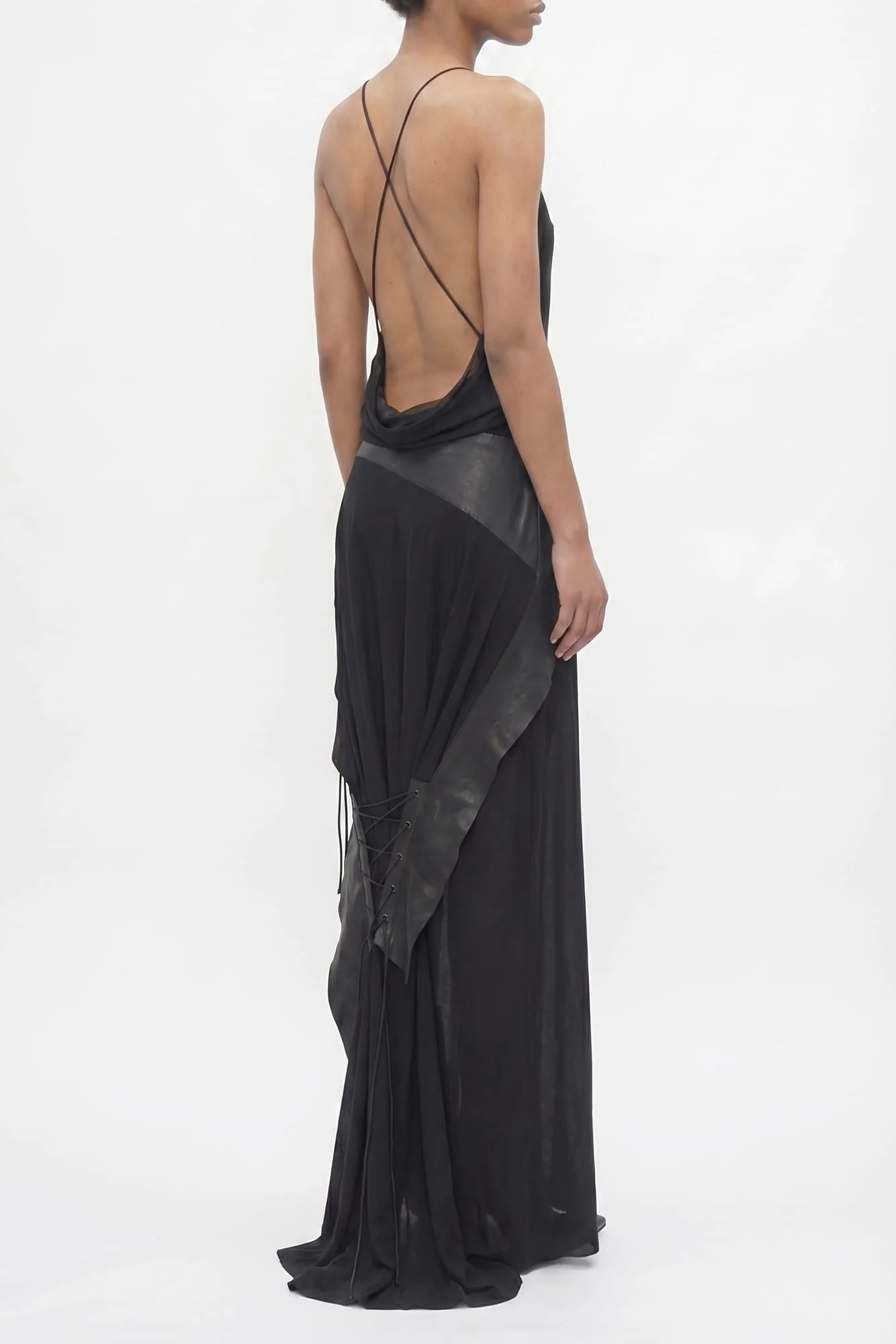 Ann Demeulemeester Dador Ruffled Long Dress In Black - Image 3
