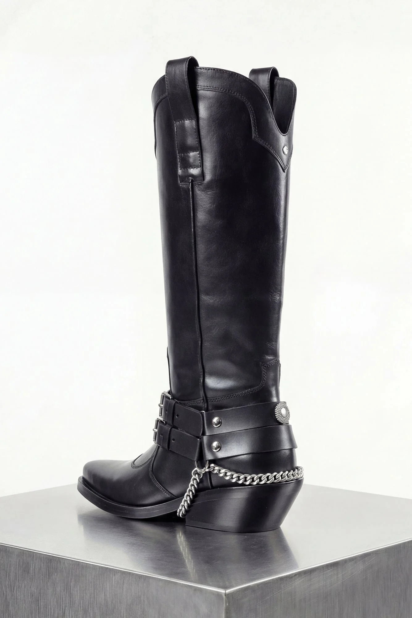Ann Demeulemeester Finnbo Santiags Belted Boots In Black - Image 4