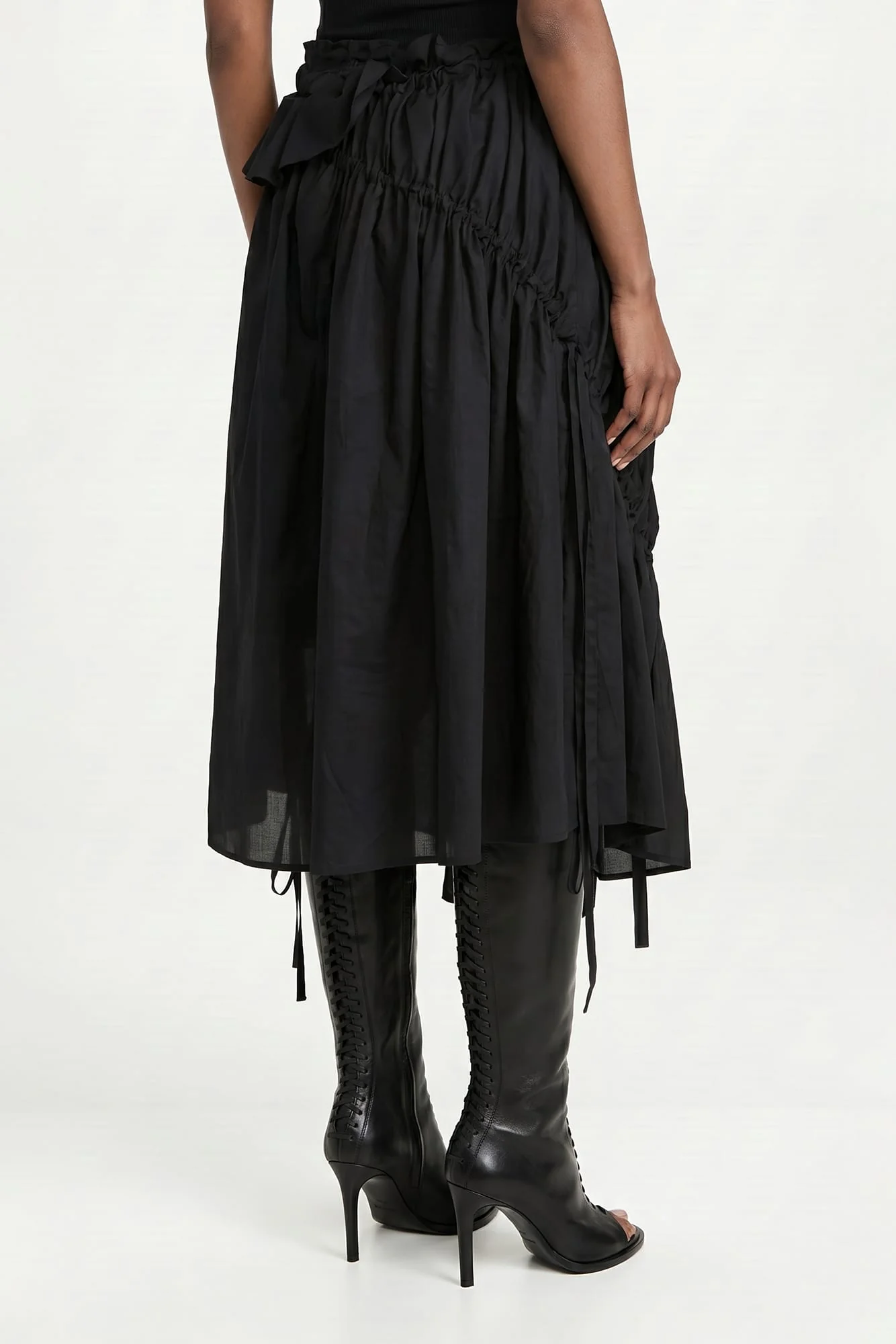 Ann Demeulemeester Maike Ruffled Midi Skirt In Black - Image 3