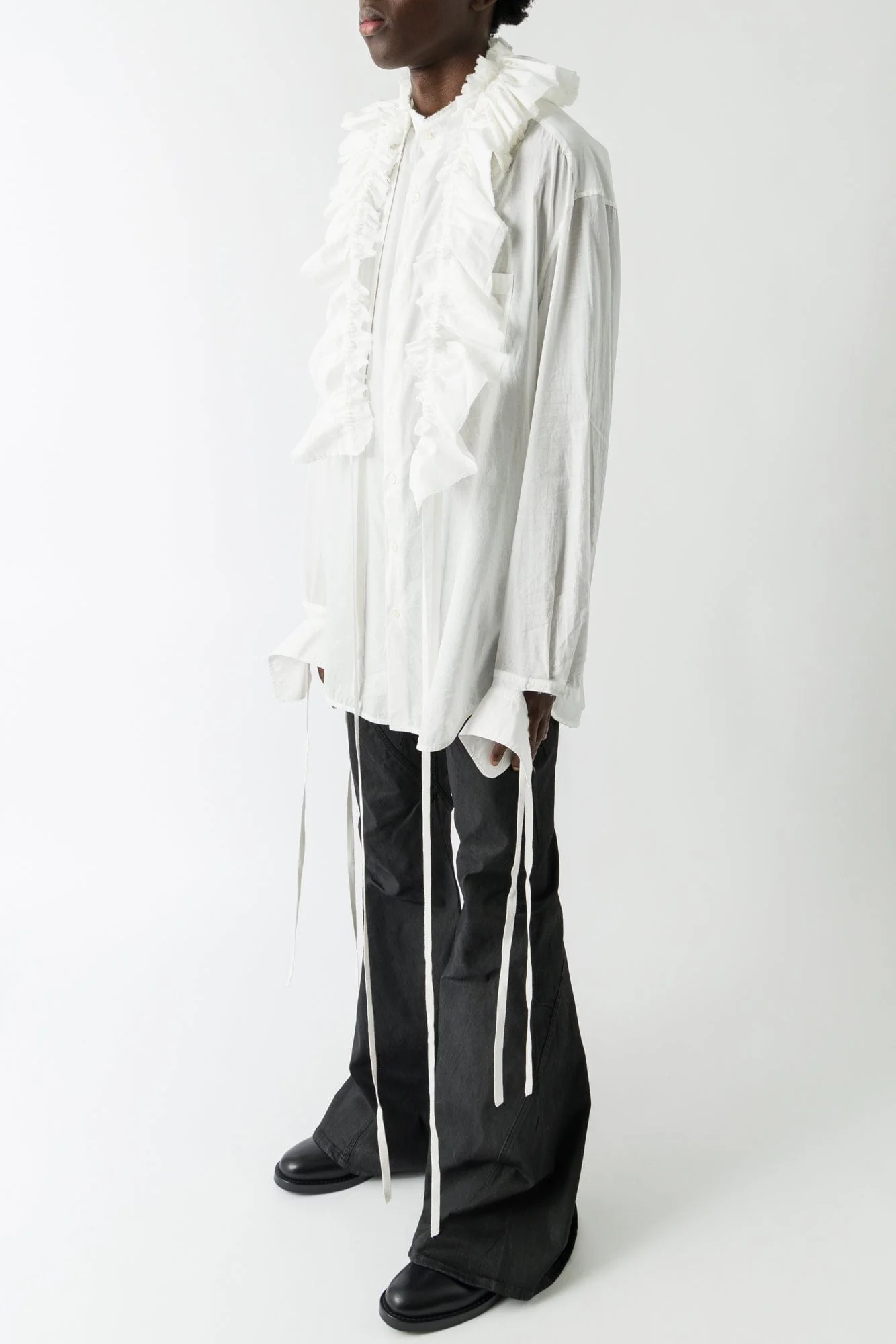 Ann Demeulemeester Olof Ruffled Collar In Light Cotton - Image 2