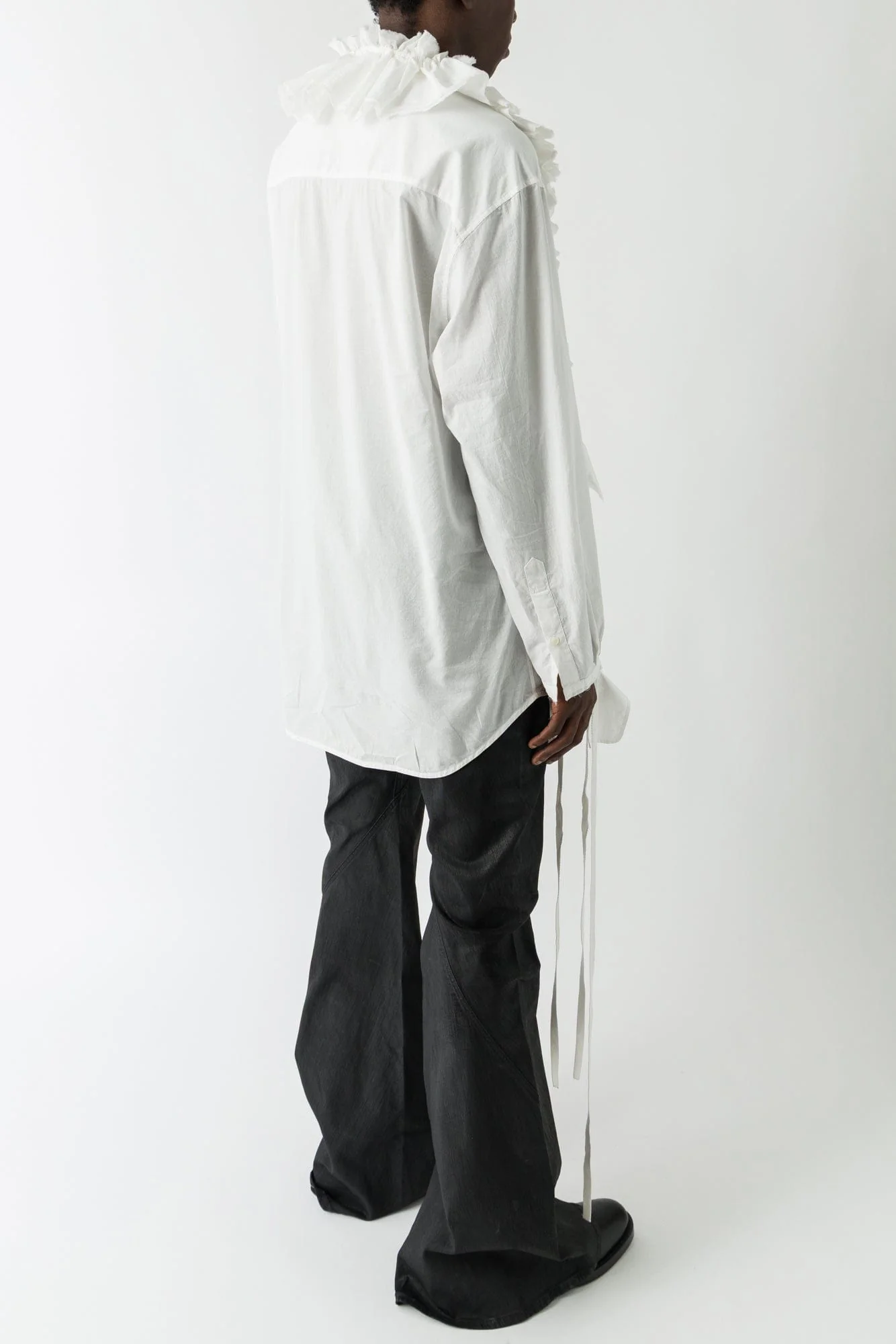 Ann Demeulemeester Olof Ruffled Collar In Light Cotton - Image 3
