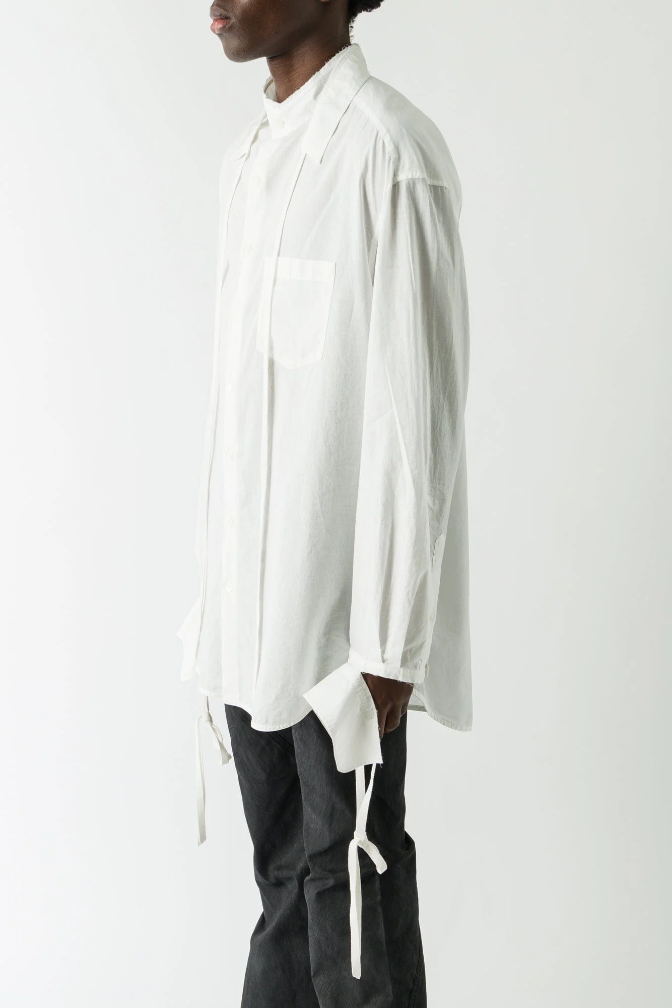 Ann Demeulemeester Wille Cuffed Long Sleeve Shirt In Light Cotton - Image 2