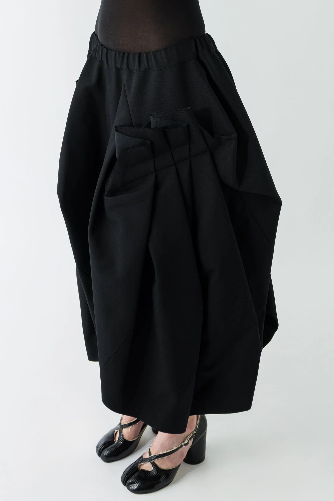 Comme Des Garçons Bunched Skirt in Black - Image 2