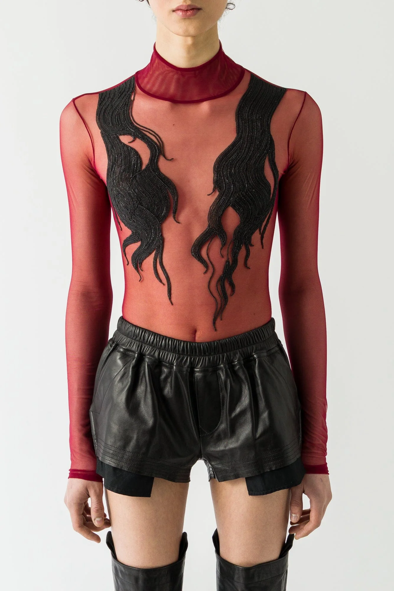 Dilara Findikoglu Embroidered Hair Bodysuit