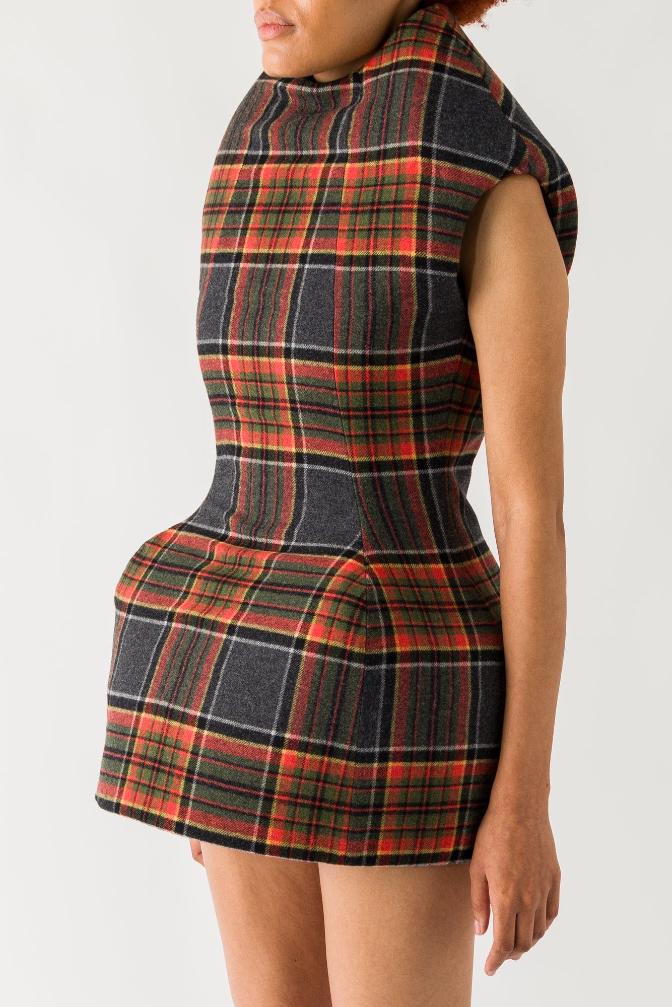 Duran Lantink Sculptured Tartan Mini Dress - Image 2