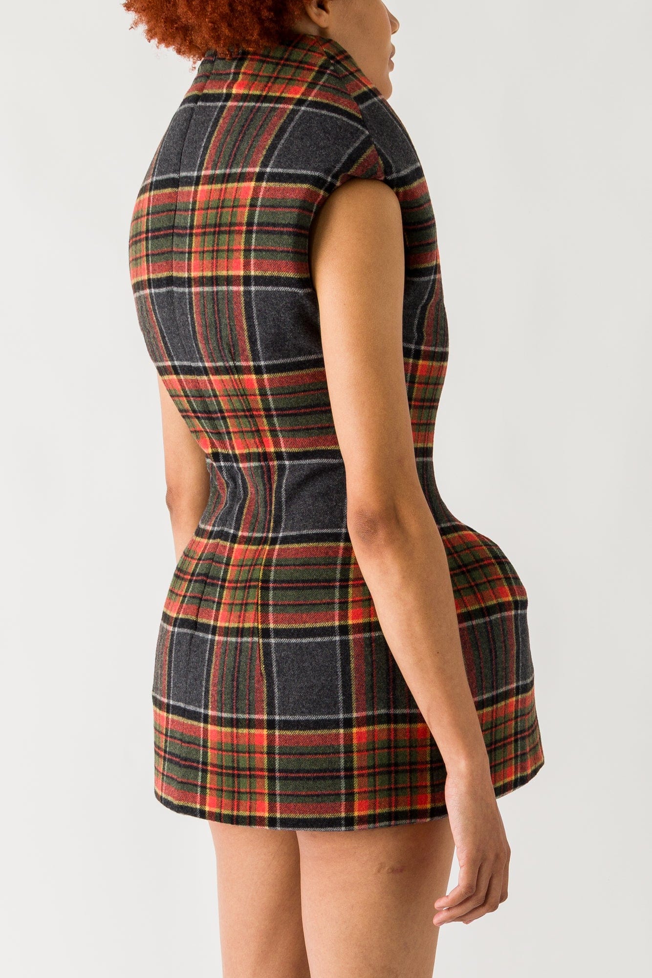 Duran Lantink Sculptured Tartan Mini Dress - Image 3