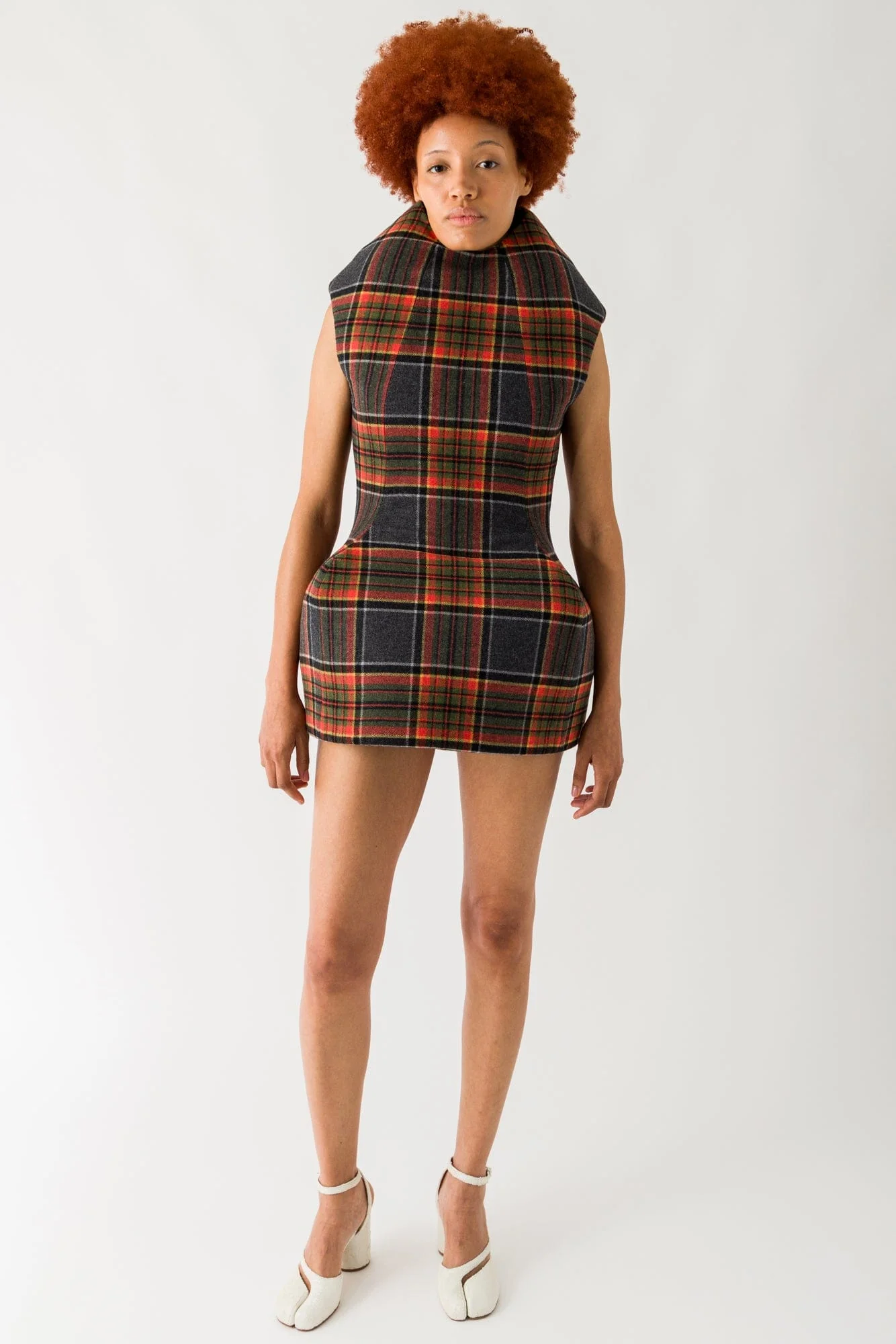 Duran Lantink Sculptured Tartan Mini Dress - Image 4