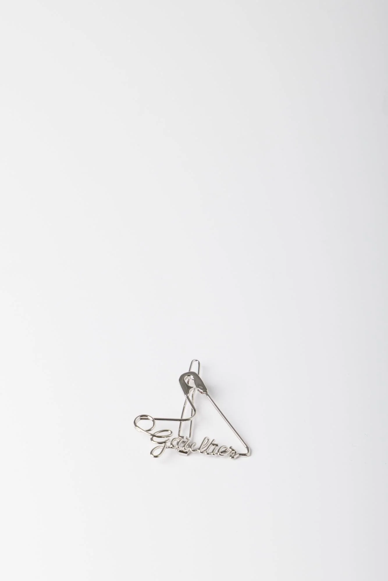 Jean Paul Gaultier Heart Safety Pin Hair Clip in Silver - Image 2