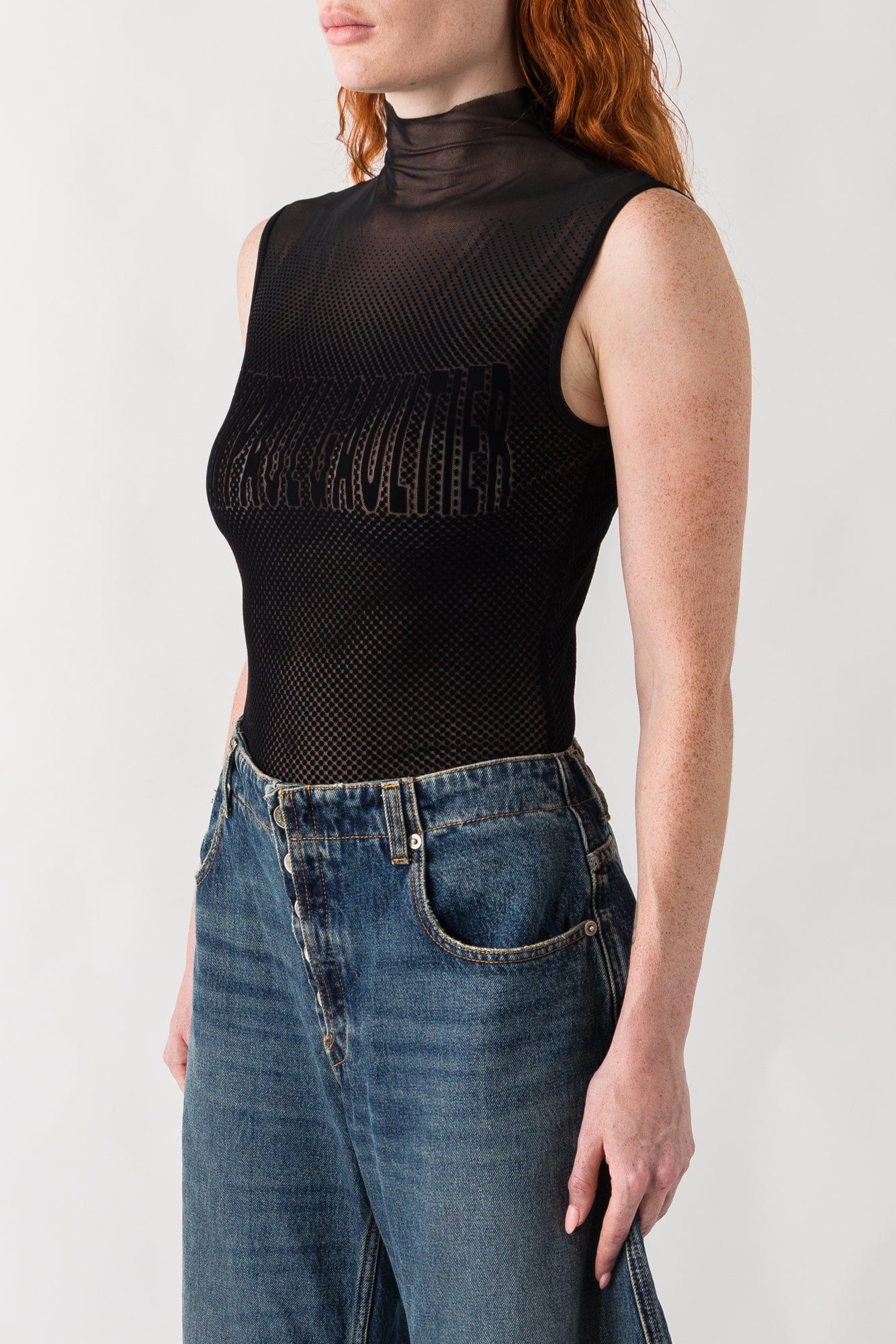 Jean Paul Gaultier Mesh Bodysuit In Black - Image 2