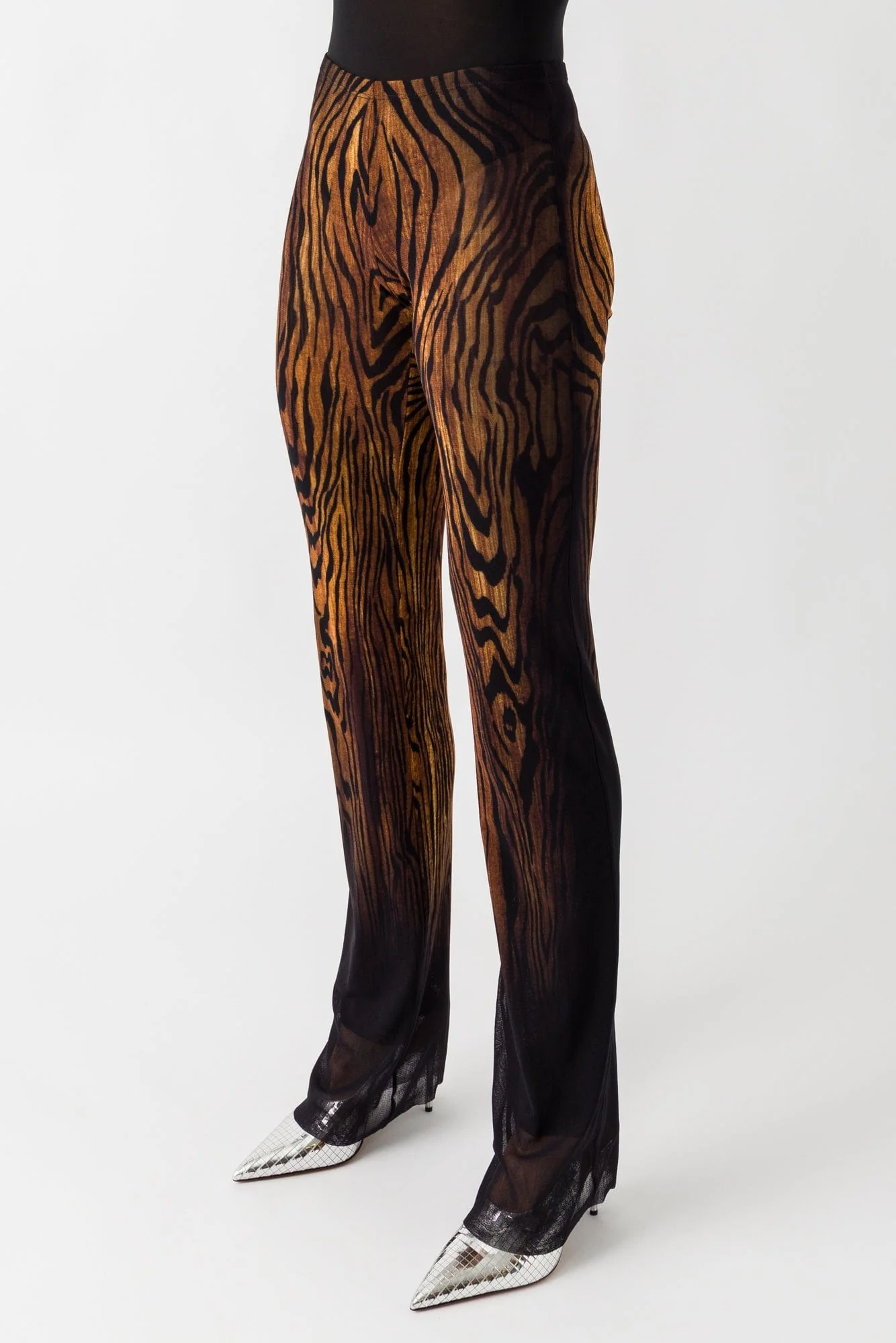 Jean Paul Gaultier Mesh Printed Trousers In Wood - Image 2