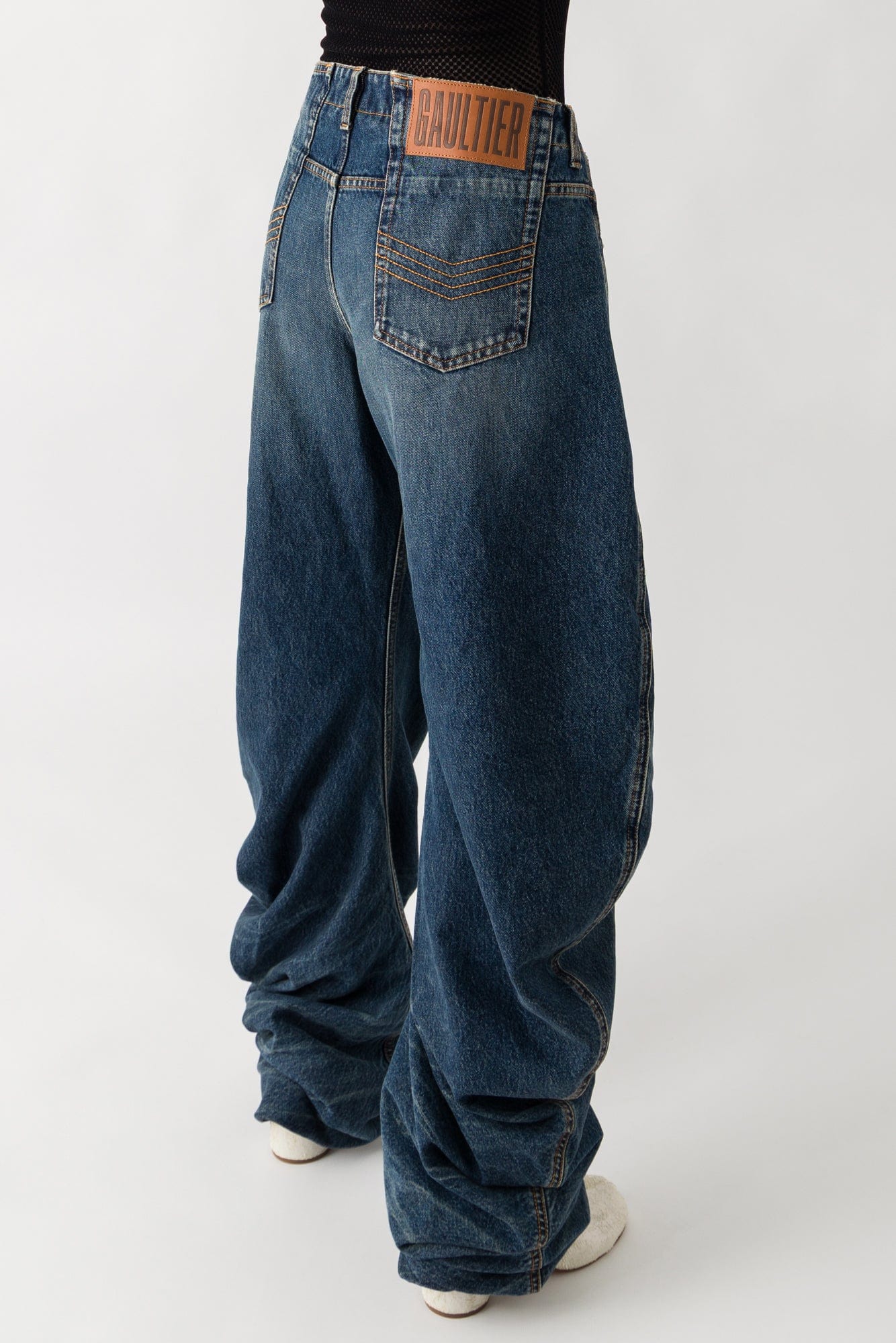 Jean Paul Gaultier Oversized Jeans In Vintage Blue - Image 3