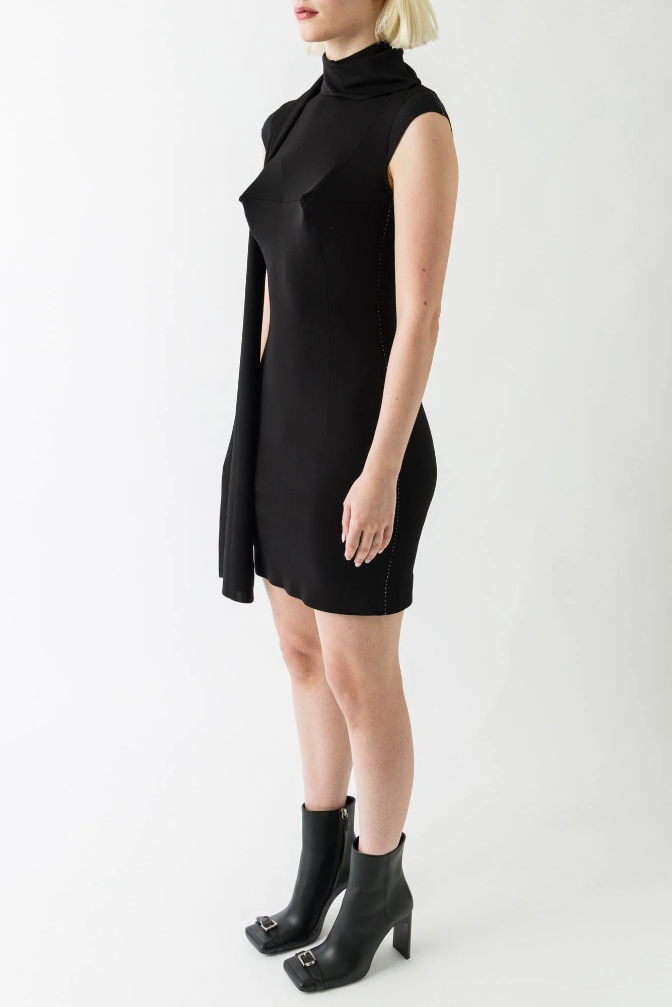 Jean Paul Gaultier Shirt Jersey Dress with Cups in Black - Image 2