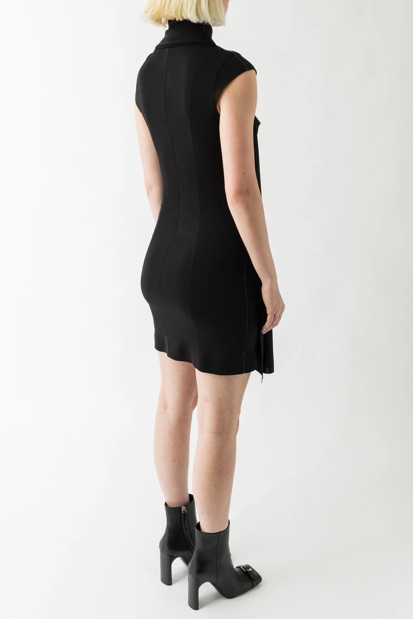 Jean Paul Gaultier Shirt Jersey Dress with Cups in Black - Image 3