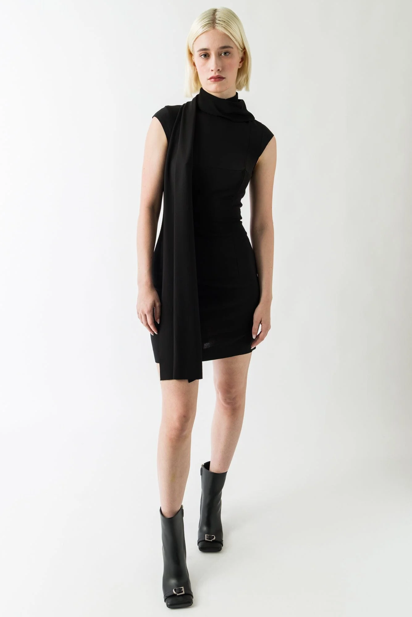 Jean Paul Gaultier Shirt Jersey Dress with Cups in Black - Image 4