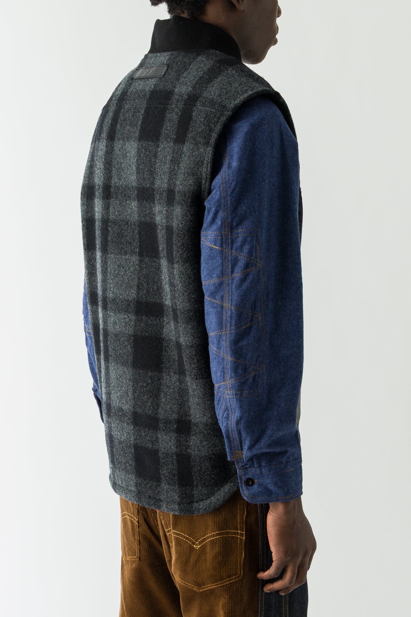 Junya Watanabe MAN Combination Vest in Grey and Black - Image 3