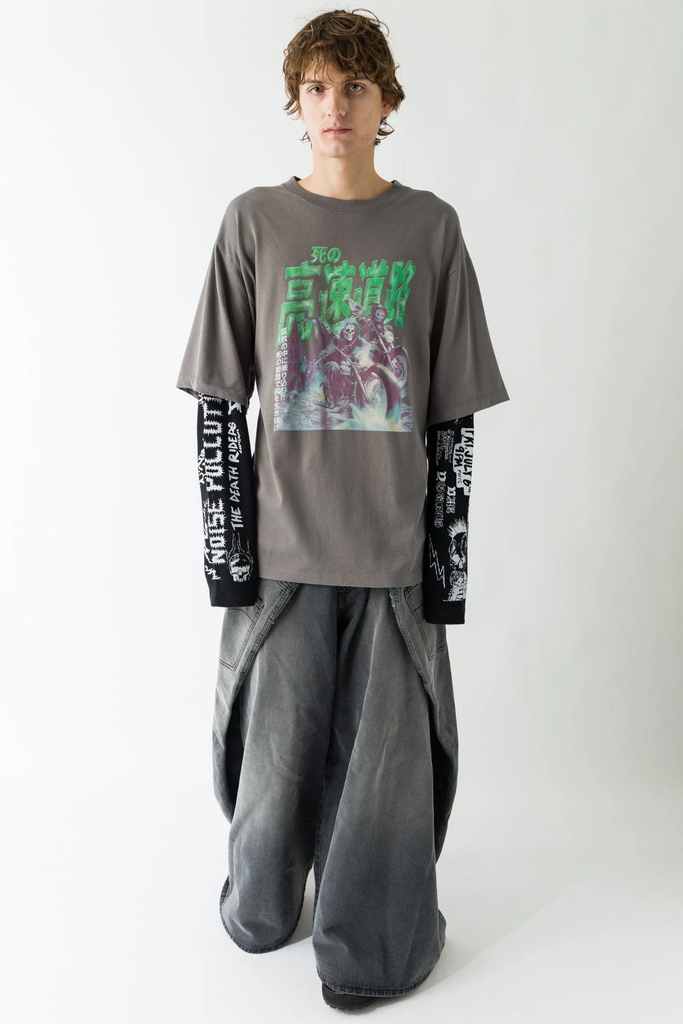 Lu'u Dan Double Deck Tee in Light Smoke - Image 4