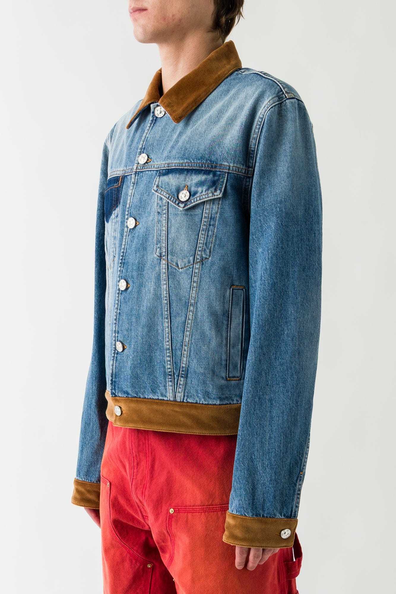Marni Denim Jacket with Brown Collar - Image 2