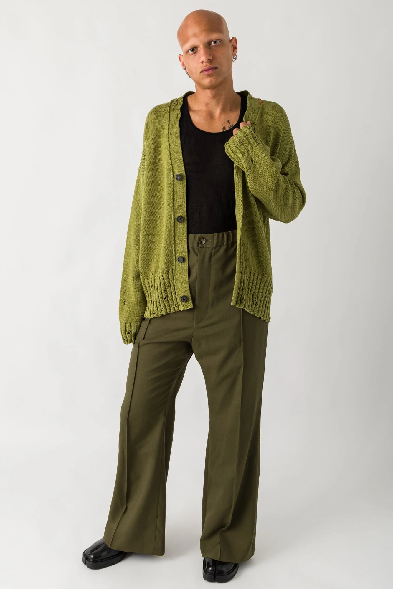 Marni Distressed Green Cardigan - Image 4