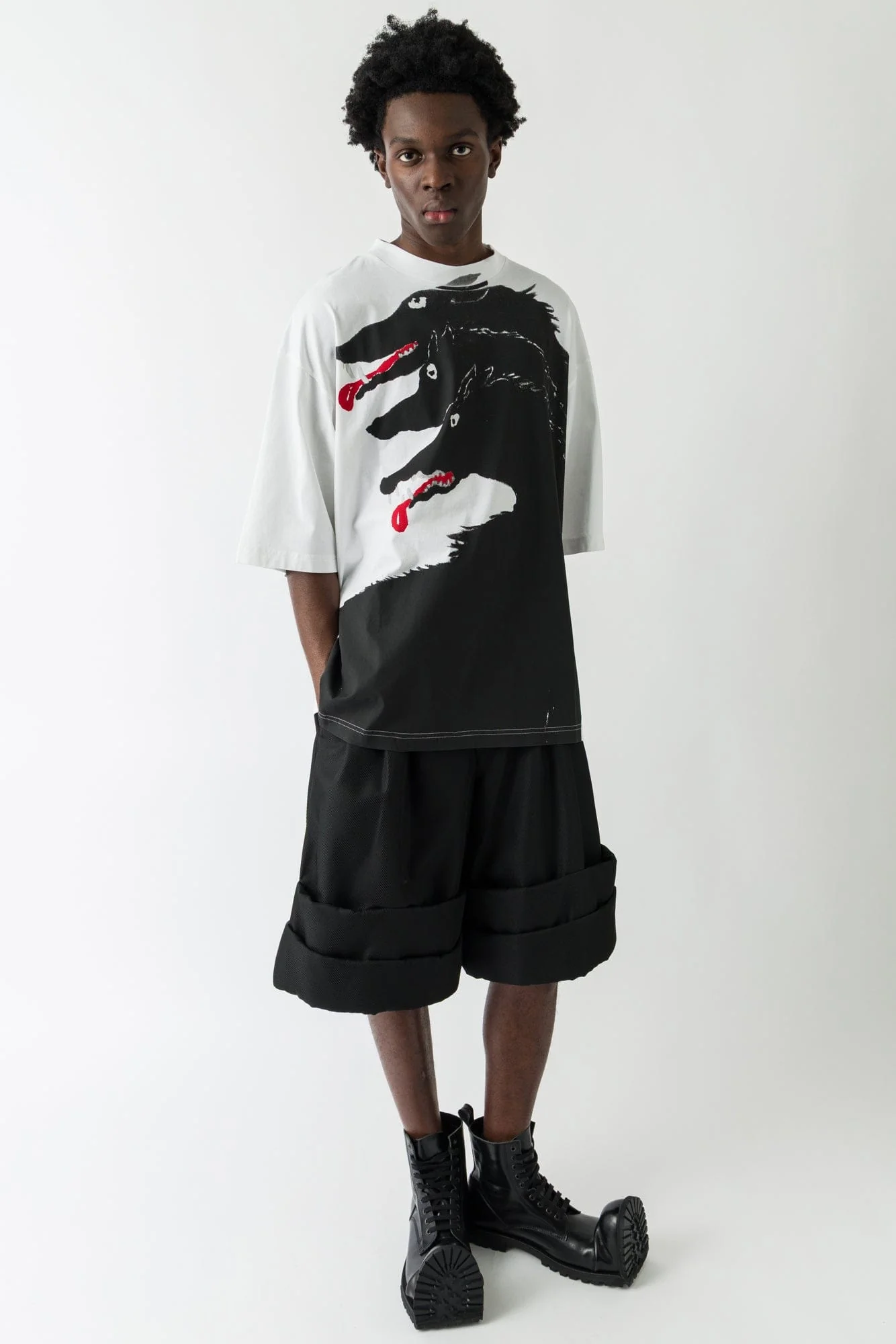 Marni Graphic Animal T shirt in Black - Image 4