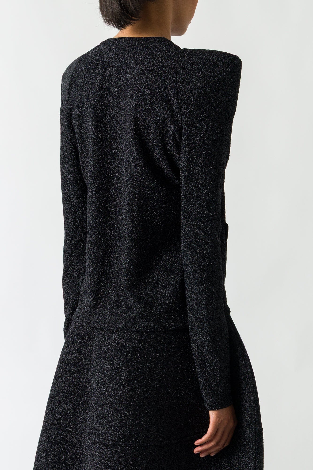 Melitta Baumeister Foamy Shoulder Cardigan in Glittery Jersey - Image 3