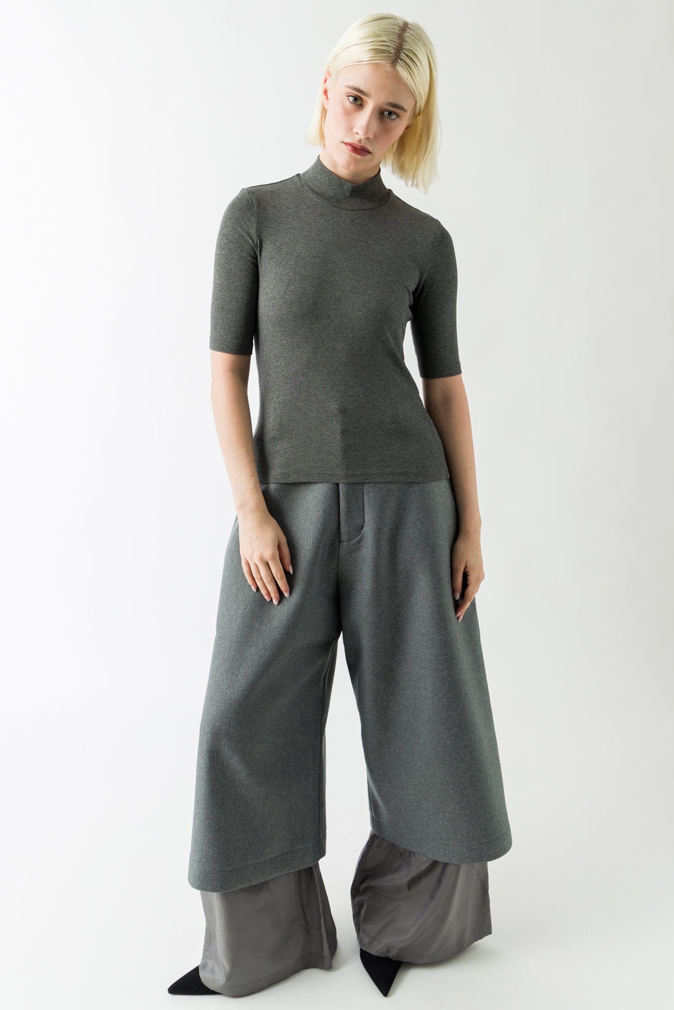 Melitta Baumeister Layered Suit Pants in Bonded Wooly Twill - Image 4