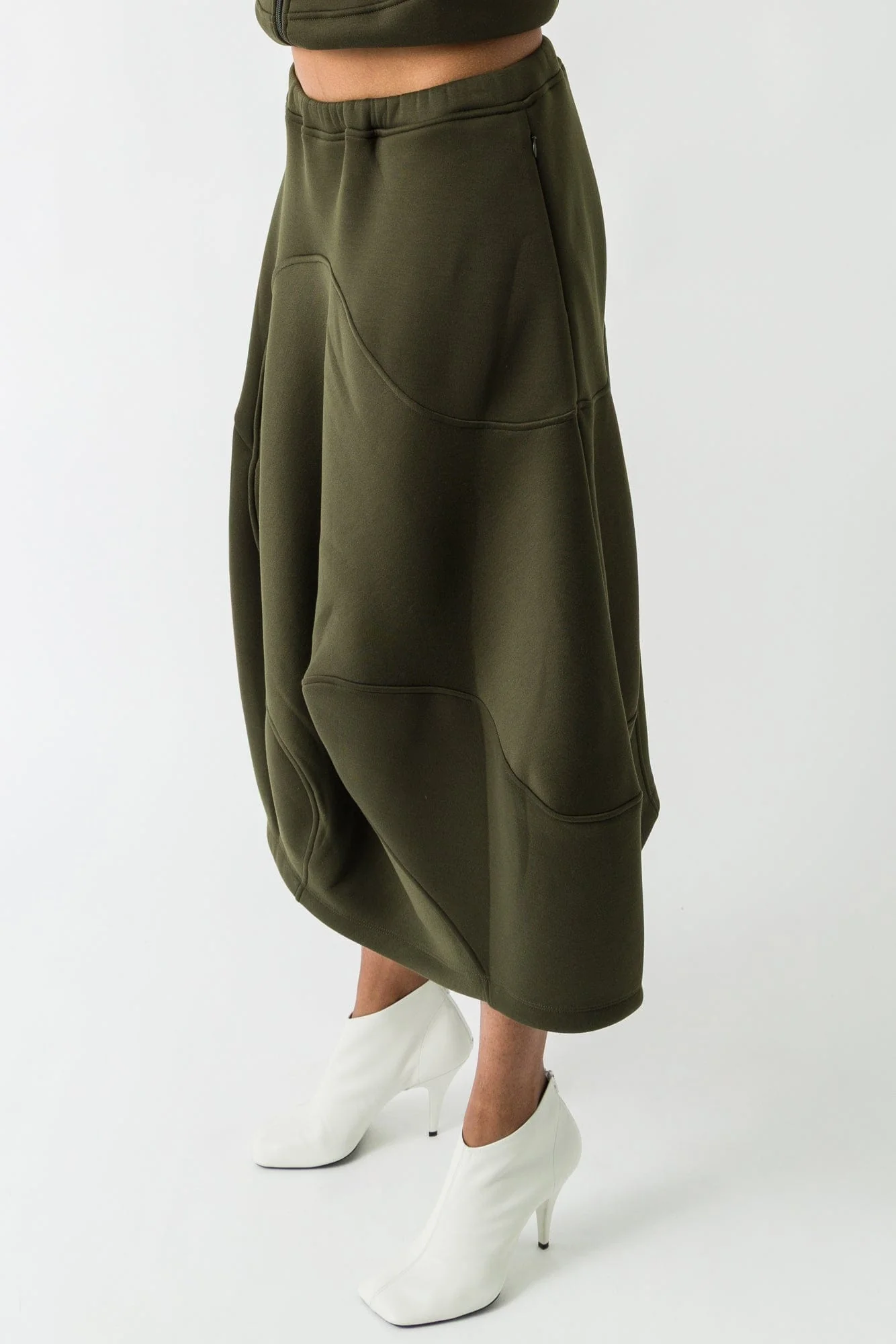 Melitta Baumeister Wavy Seam Skirt in Moss - Image 2