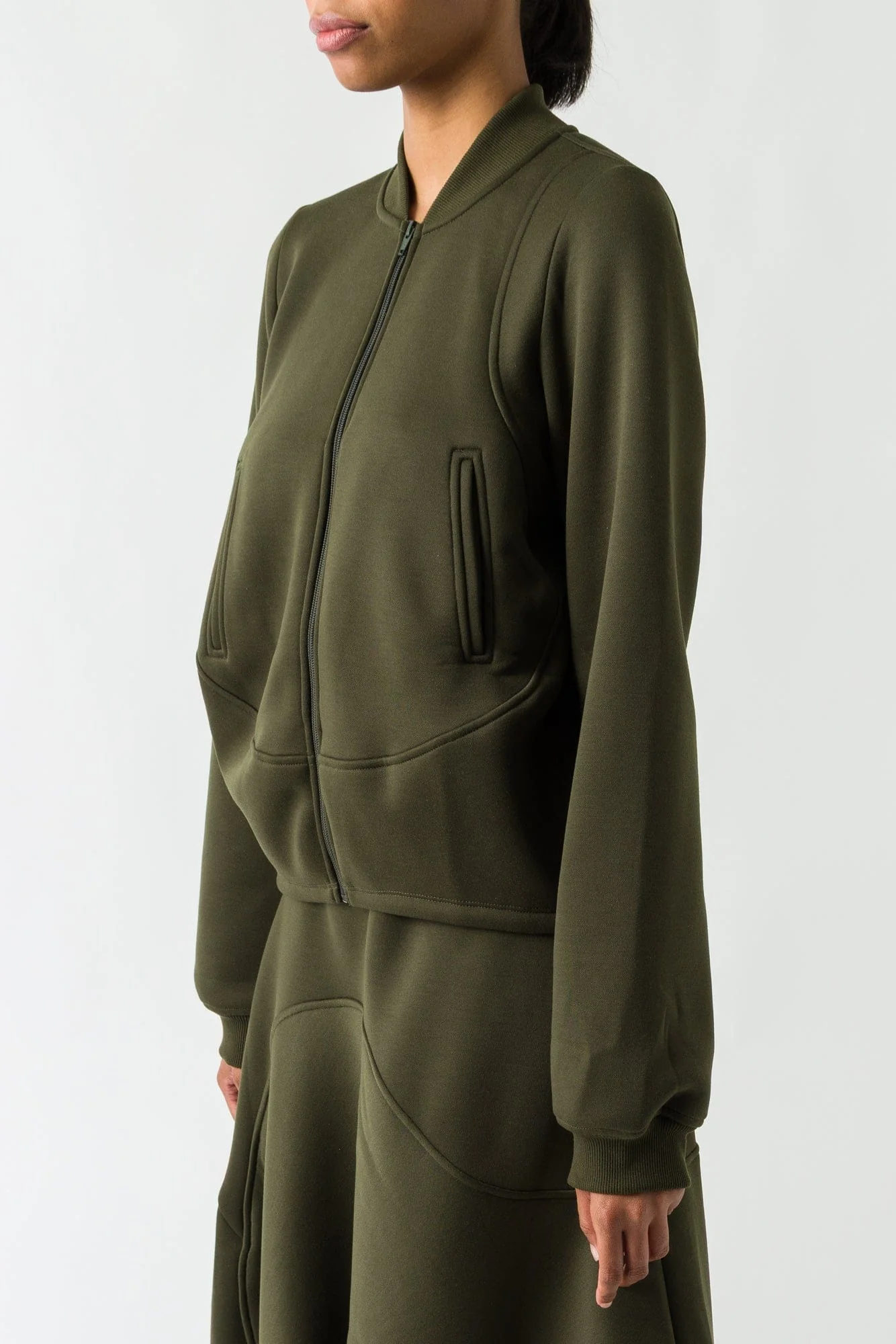 Melitta Baumeister Wavy Zip Up Jacket in Moss - Image 2