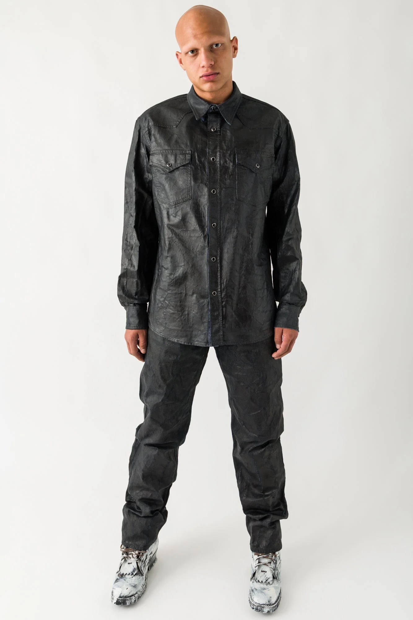 MM6 Painted Denim Trousers - Image 4