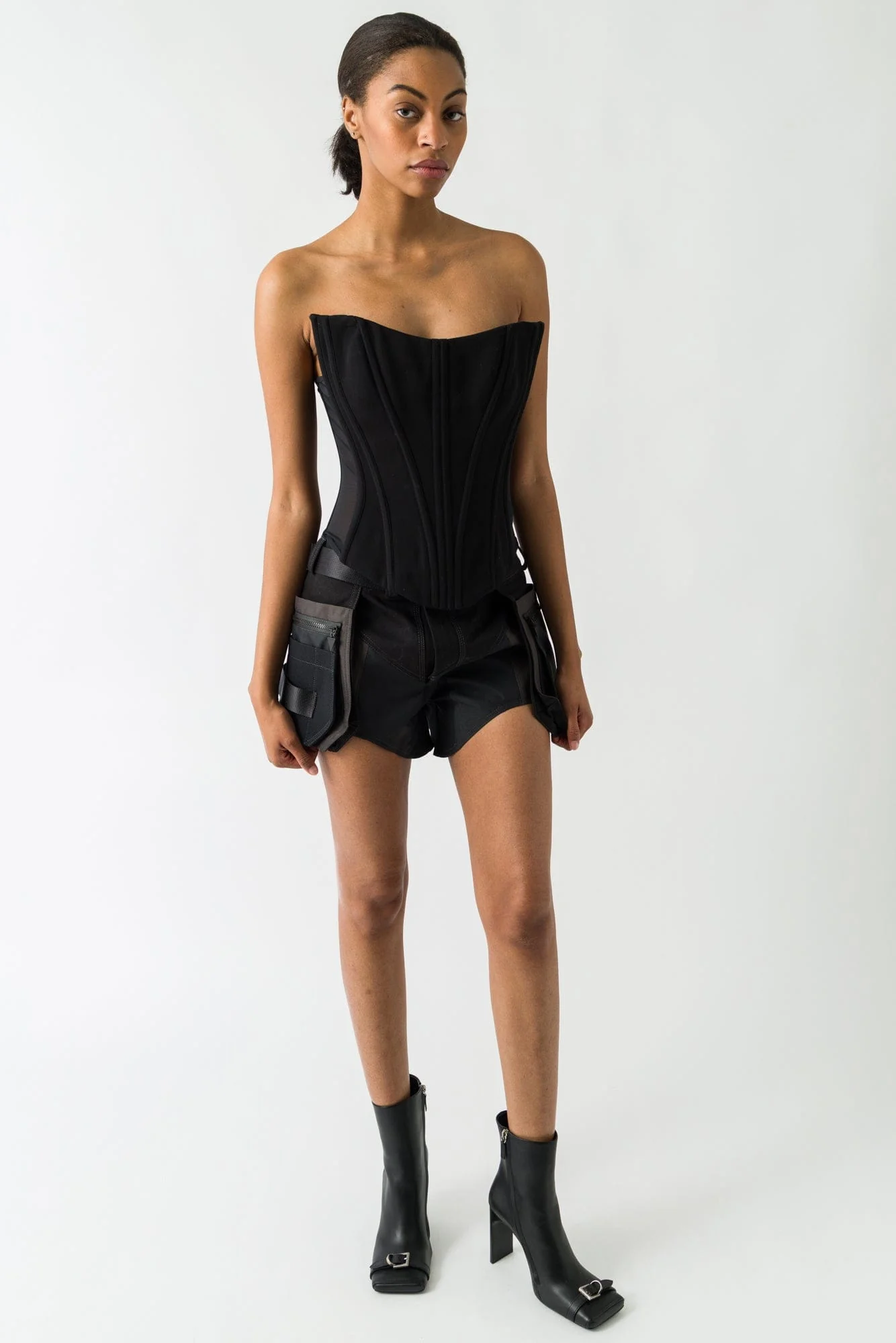 Mugler Cargo Shorts In Black - Image 4