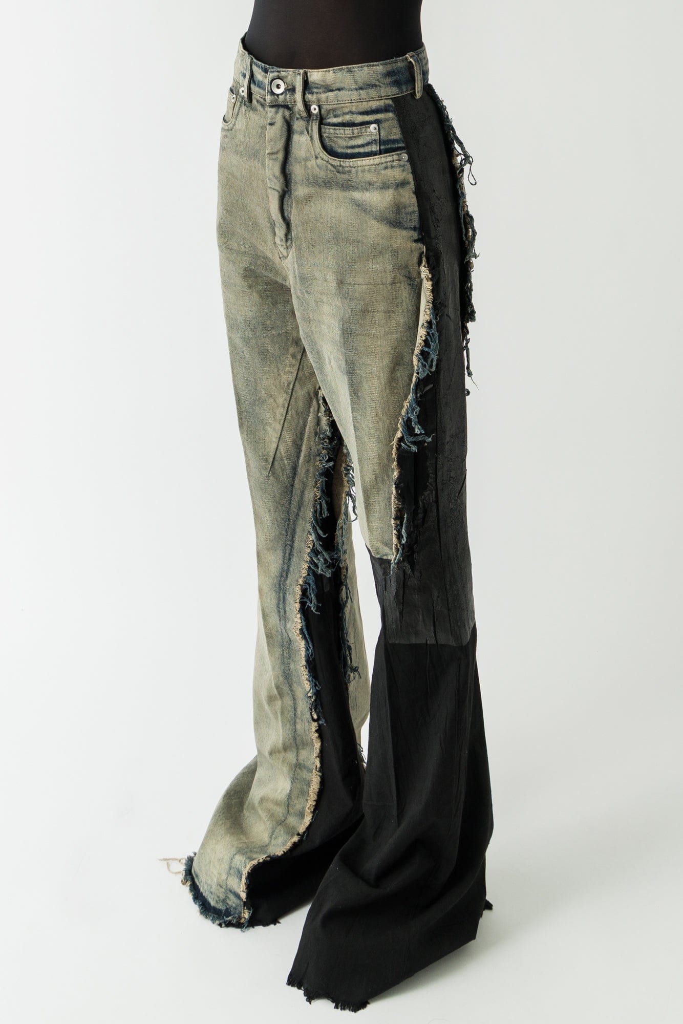 Rick Owens Bolan Bootcut in Reconstructed Black and Hustler - Image 2
