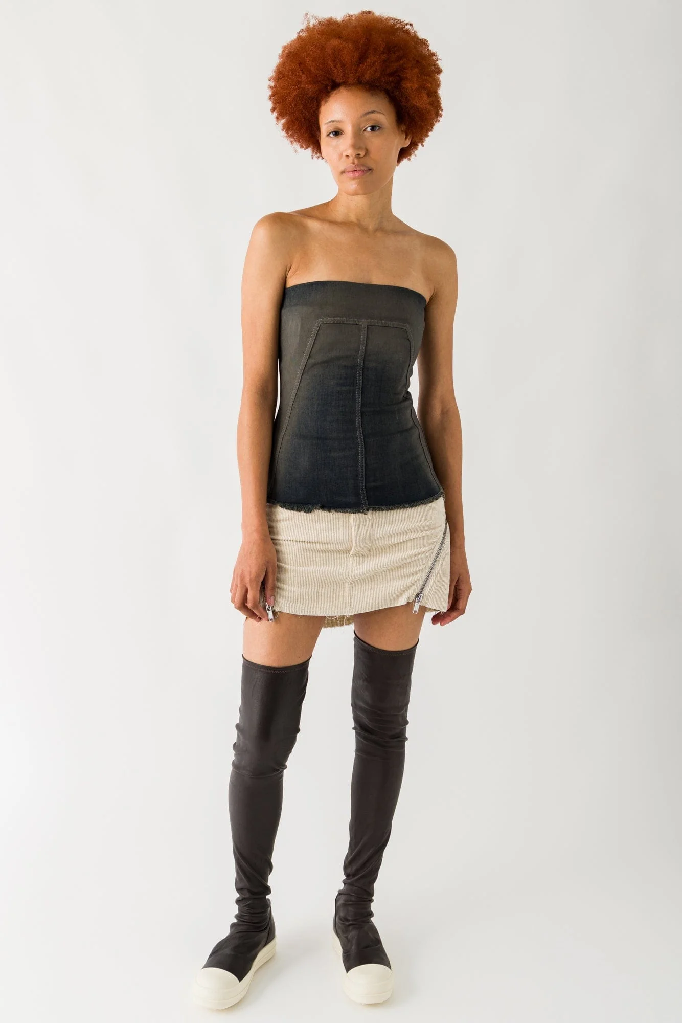 Rick Owens Bustier Top in Stretch Degrade Denim - Image 4