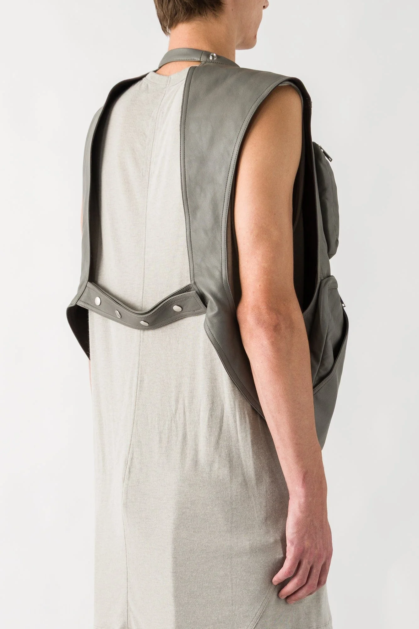 Rick Owens Cargo Vest in Washed Indigo - Image 3