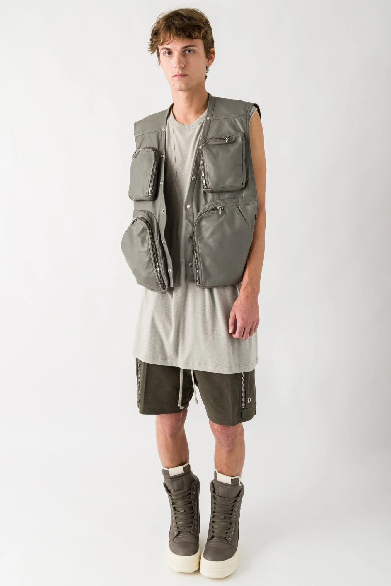 Rick Owens Cargo Vest in Washed Indigo - Image 4