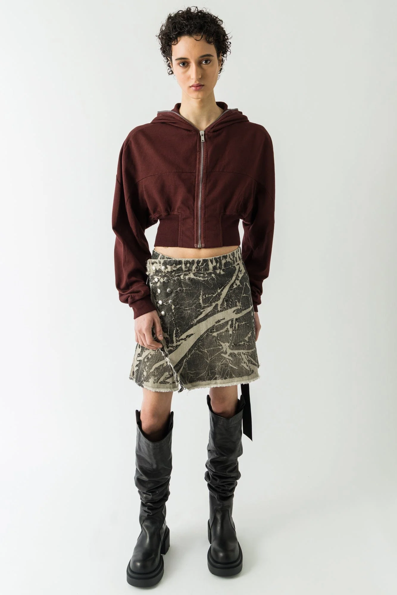 Rick Owens DRKSHDW Collage Gimp Hoodie in Scab - Image 4