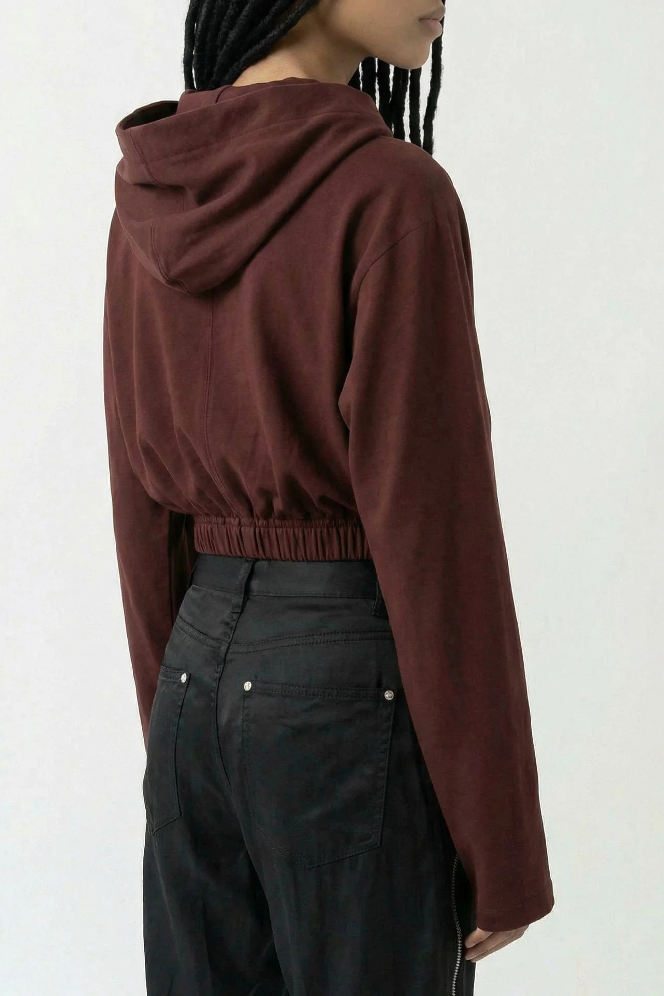 Rick Owens DRKSHDW Cropped Hooded Tunic in Scab - Image 3