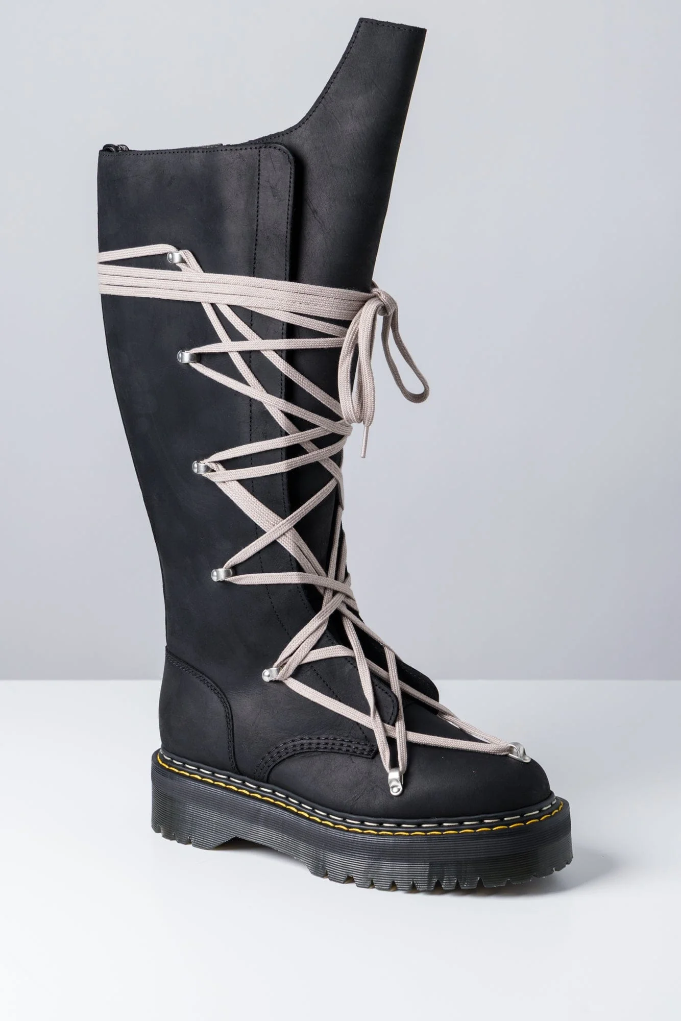 Rick Owens Dr Martens 1B60 Quad Sole Pentalace Boot - Image 2