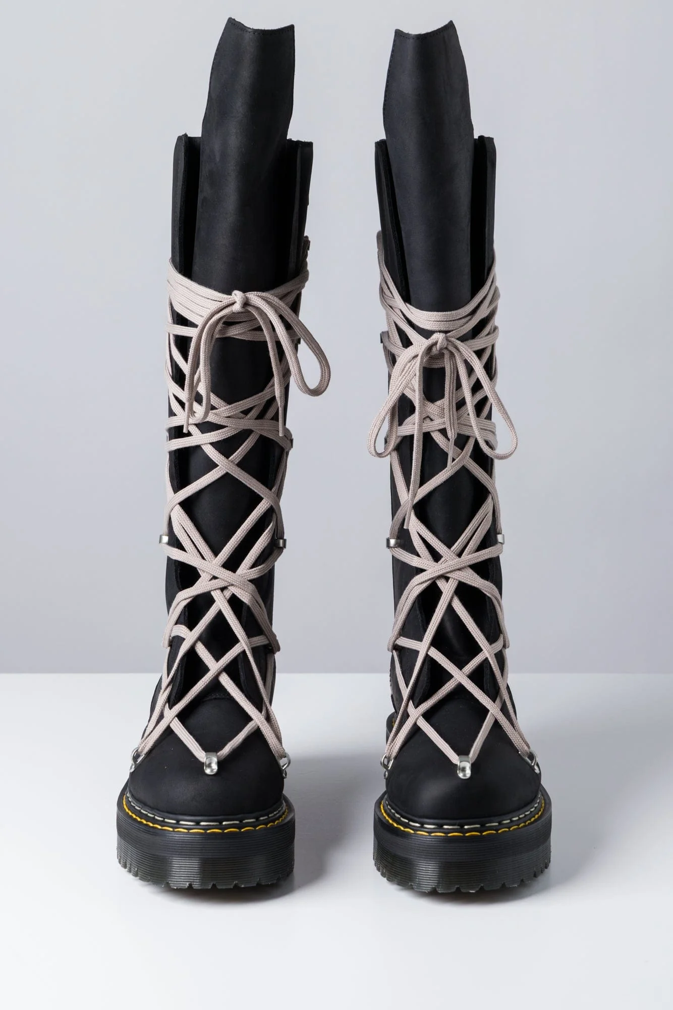 Rick Owens Dr Martens 1B60 Quad Sole Pentalace Boot - Image 3