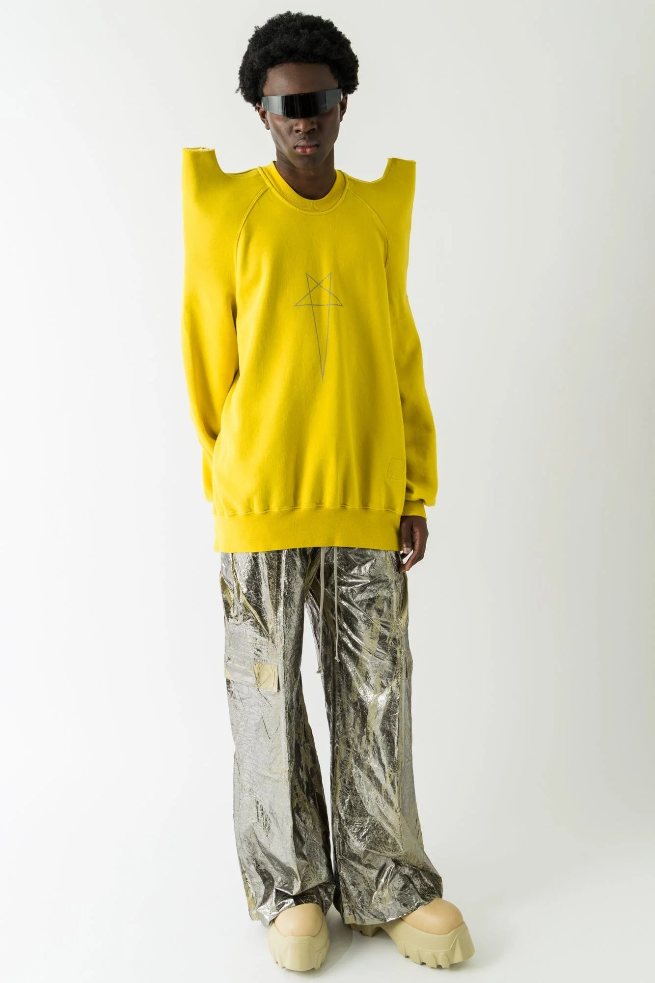 Rick Owens DRKSHDW Felpa Tecsweat in Lemon - Image 4