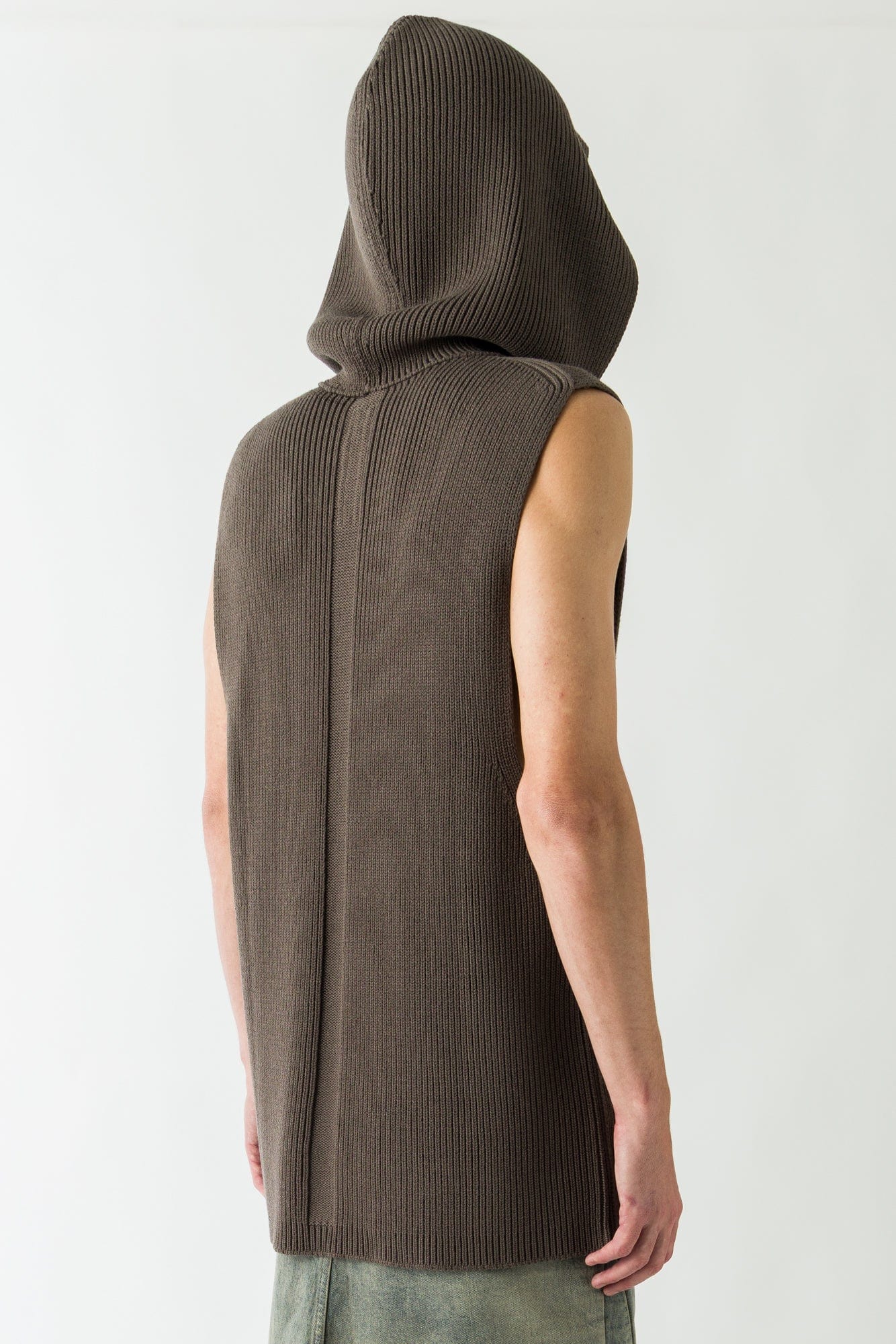 Rick Owens Hooded Tank in Dark Dust - Image 3