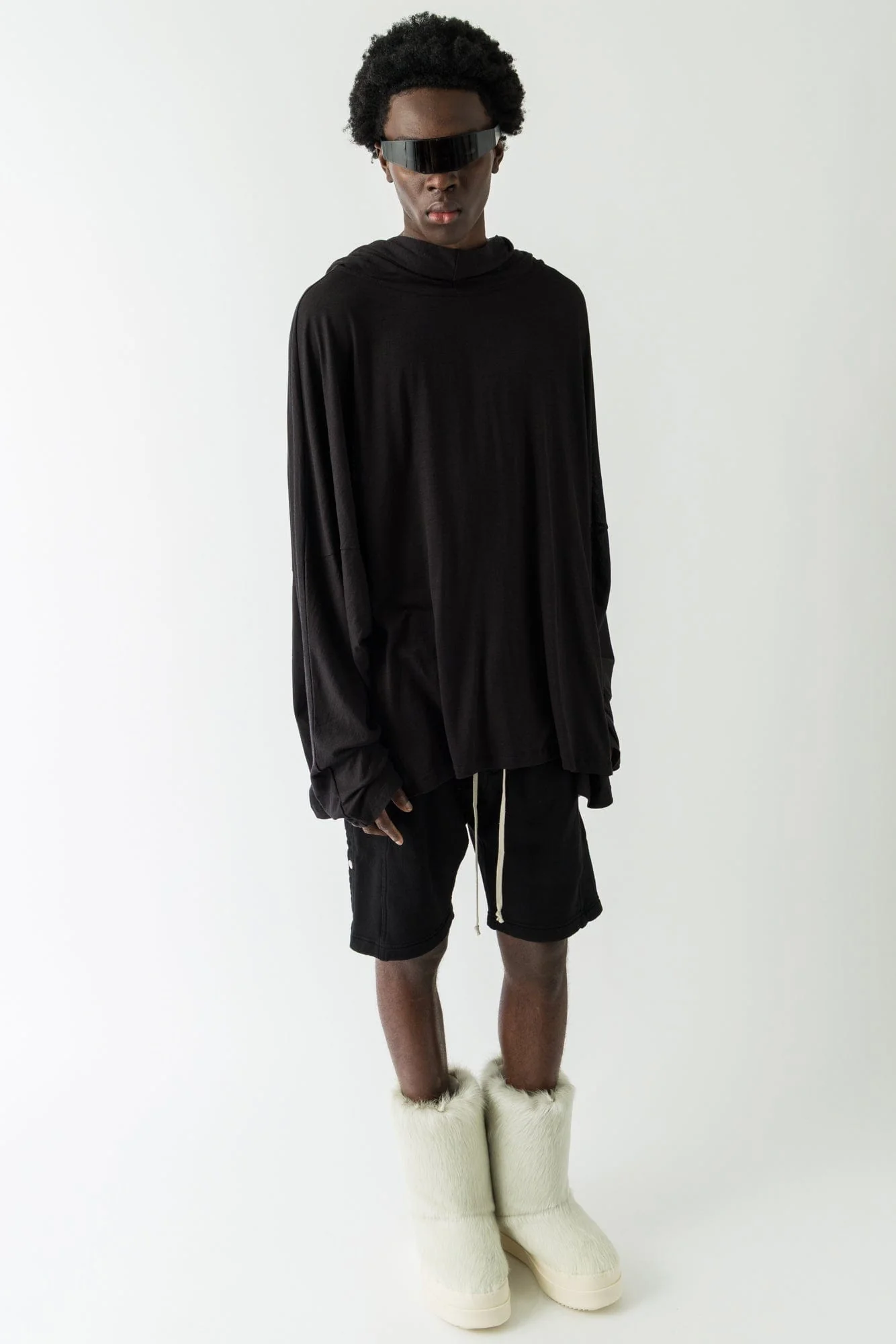 Rick Owens Hooded Tunic in Black - Image 4