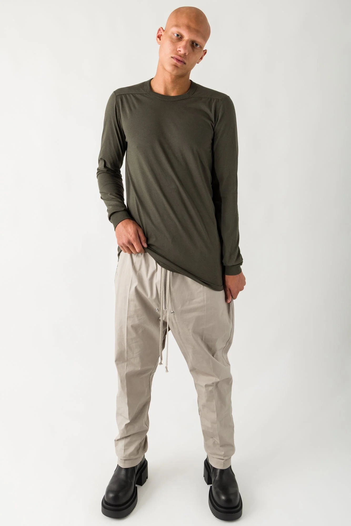 Rick Owens Level Longsleeve T in Bosco - Image 4