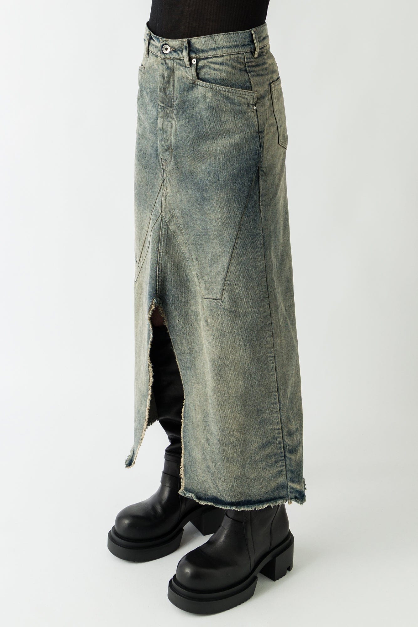 Rick Owens Long Slivered Skirt in Dirty Hustler - Image 2