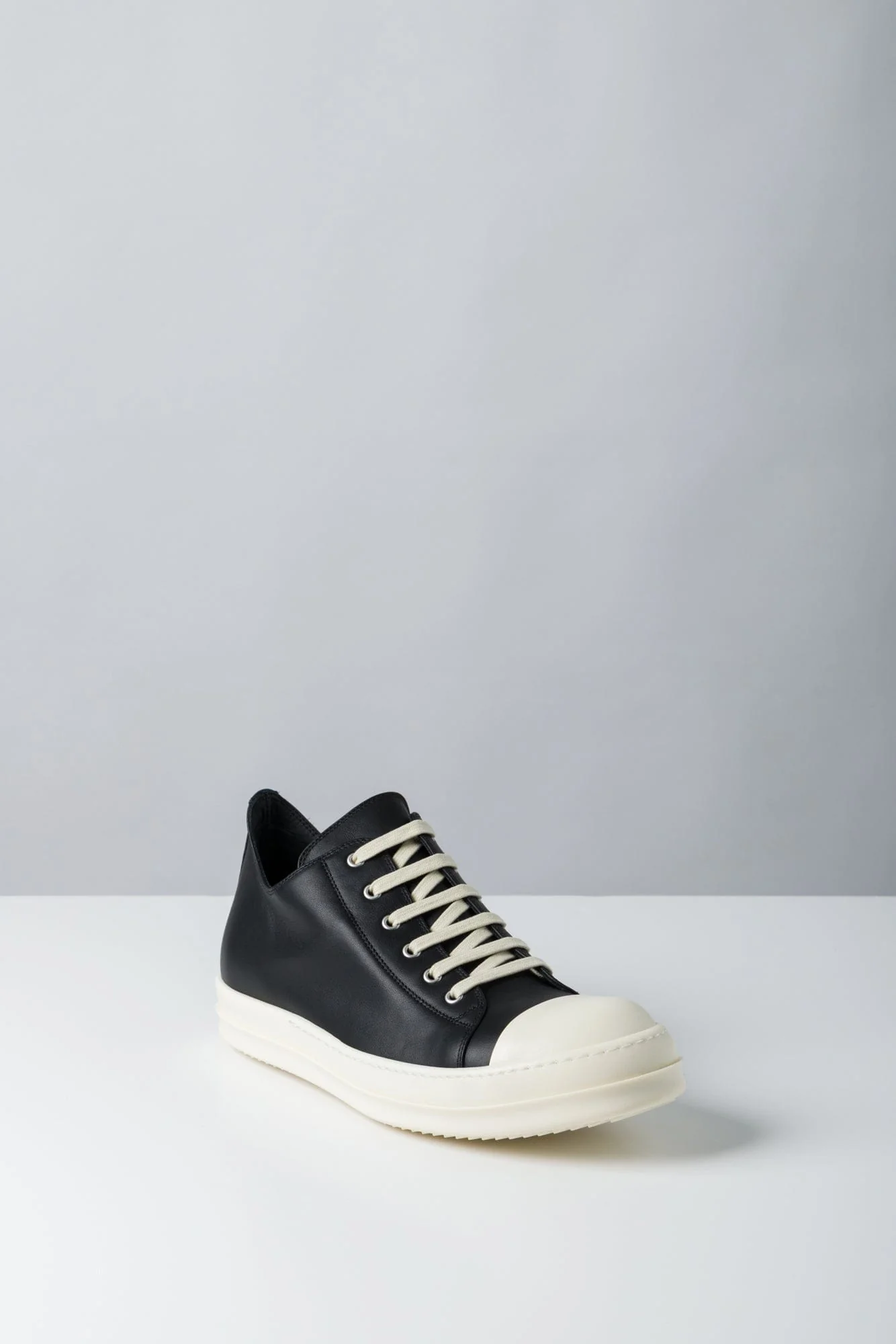 Rick Owens Low Sneaks in Black-Milk-Milk - Image 2