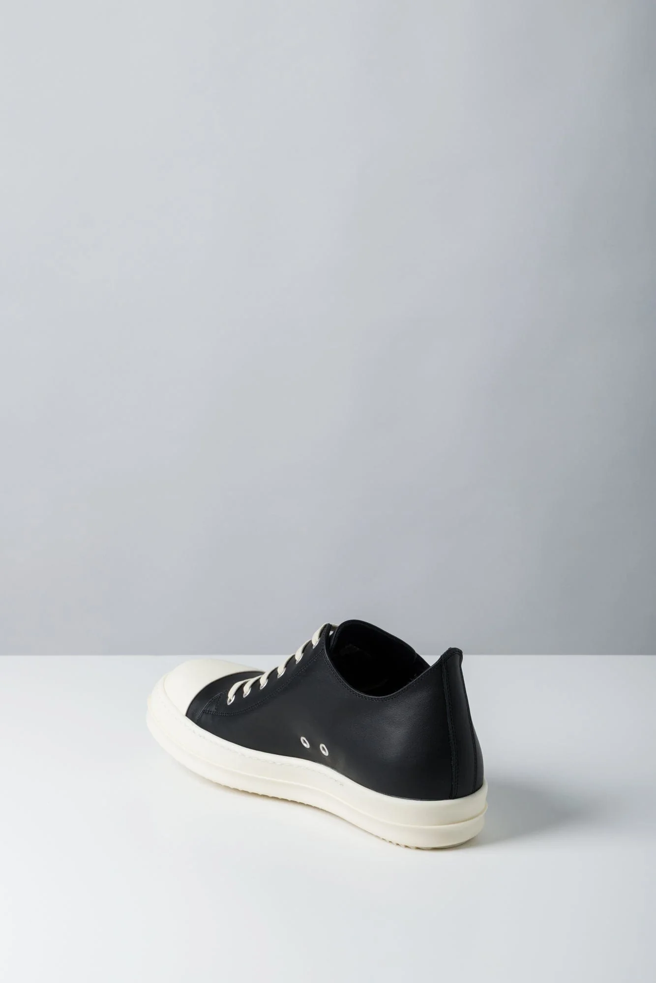 Rick Owens Low Sneaks in Black-Milk-Milk - Image 4