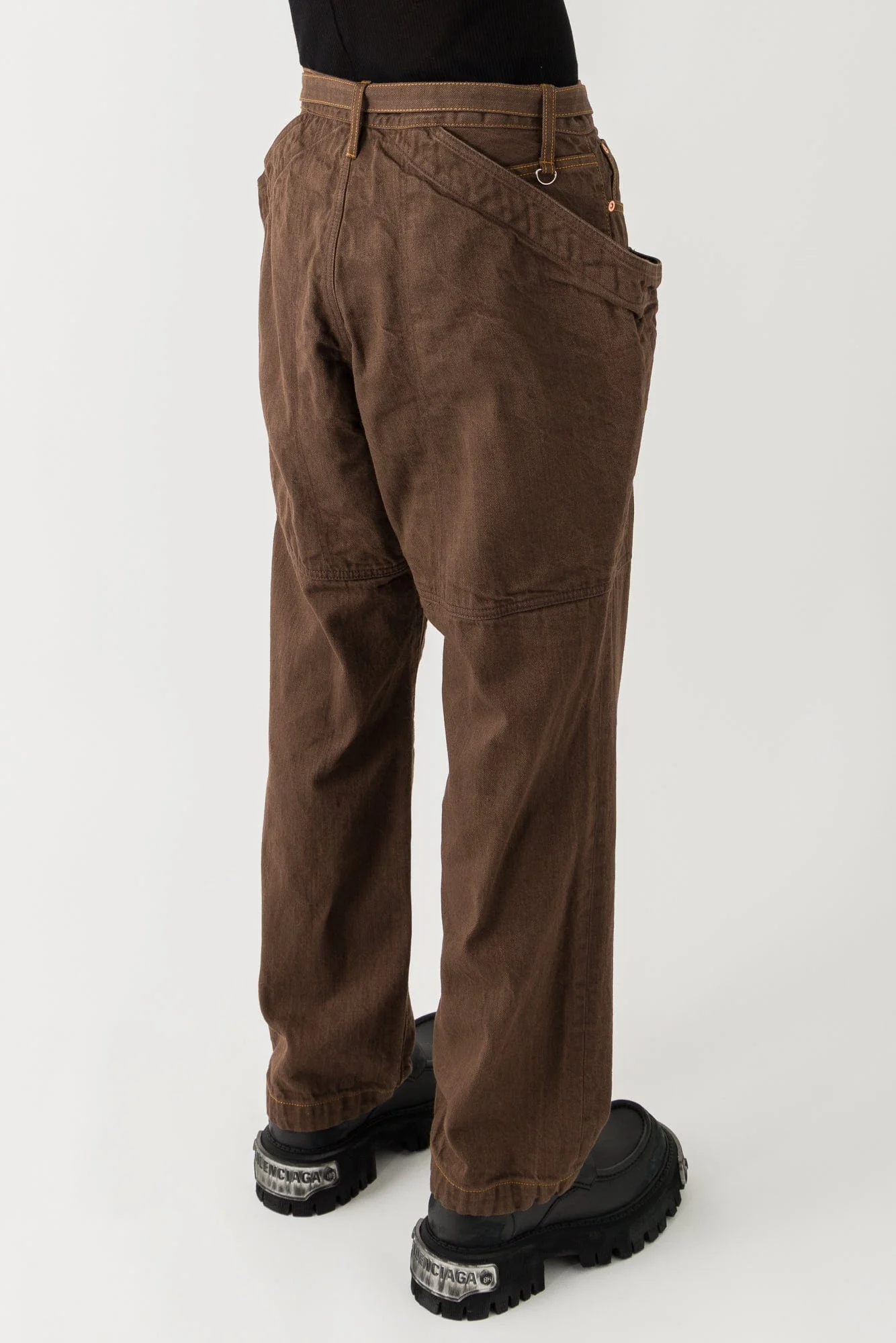 Sacai Denim Pants In Brown - Image 3