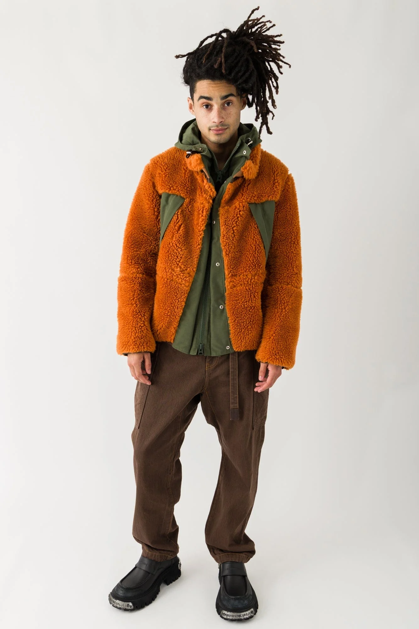 Sacai Denim Pants In Brown - Image 4
