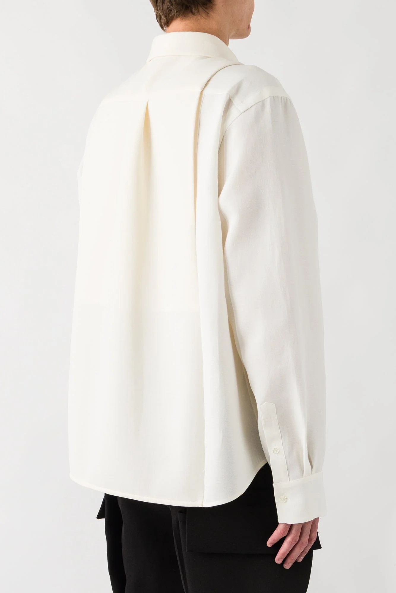 Sacai Double-Faced Silk Cotton Shirt In Off White - Image 3